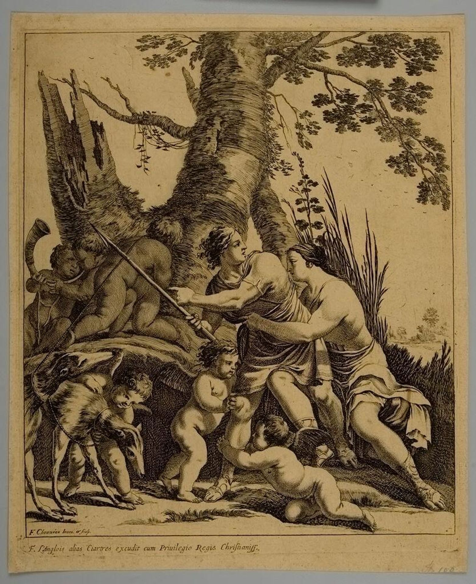 Venus and Adonis by FranÃ§ois Chauveau