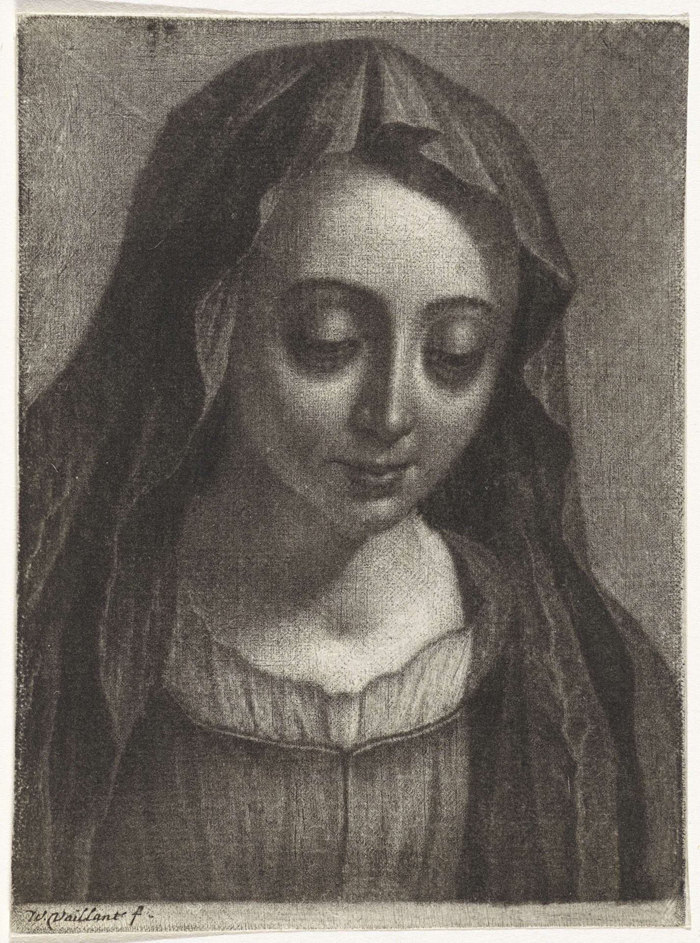 Hoofd van de H. Maria by Wallerant Vaillant
