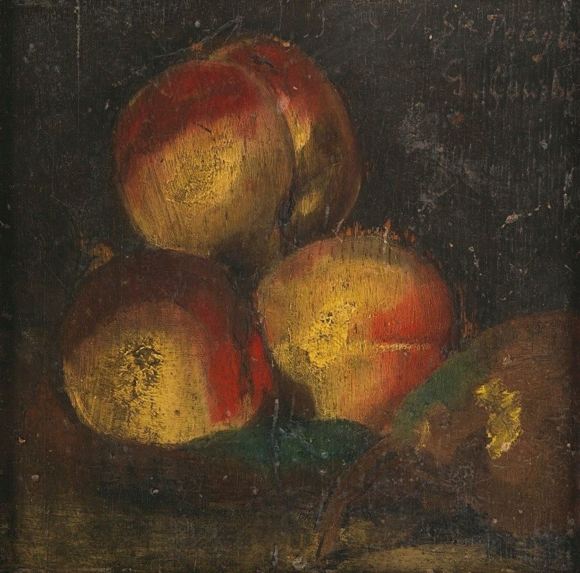 Nature Morte Aux Trois Peches Et A La Poire by Gustave Courbet