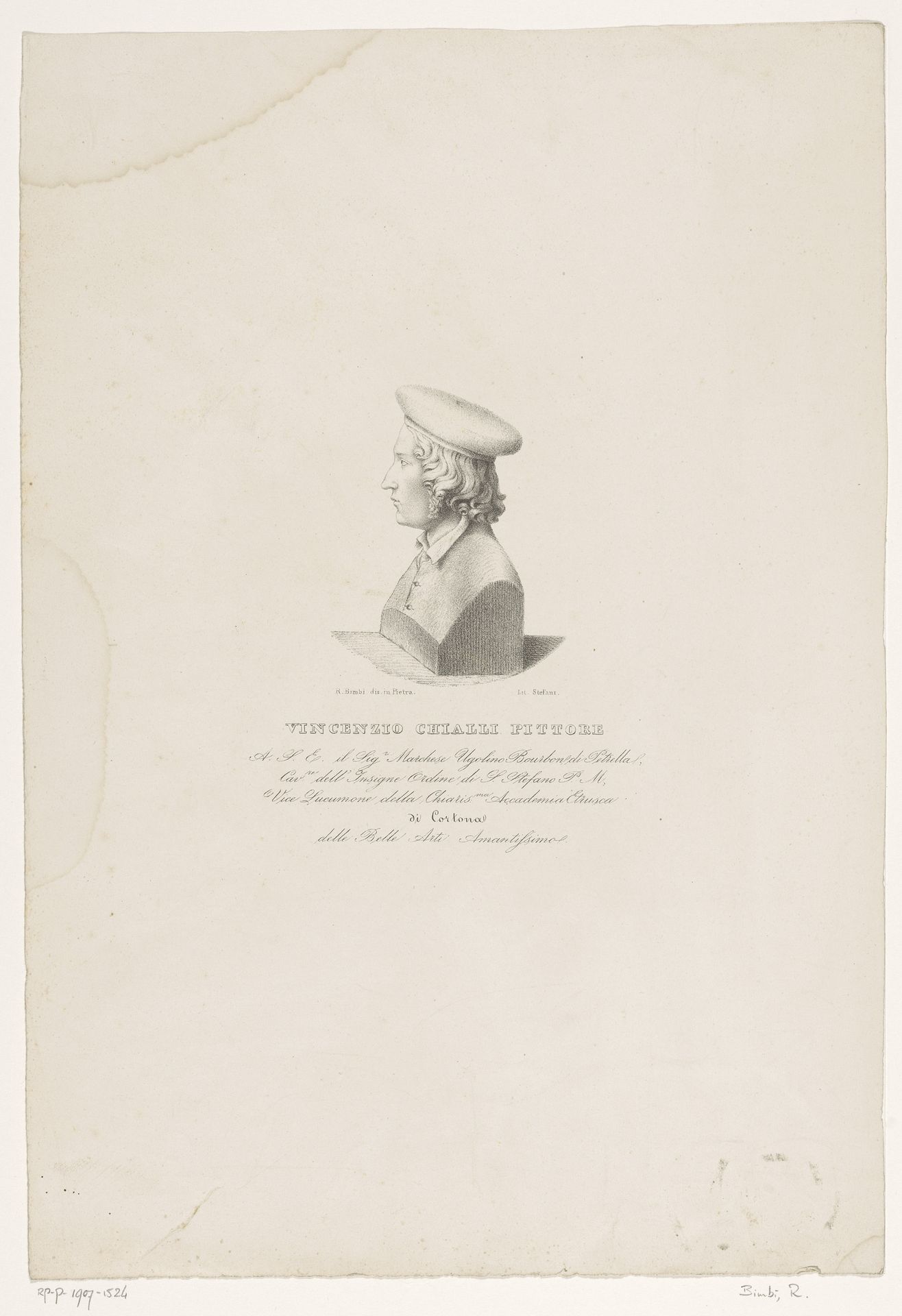Portret van schilder Vincenzio Chialli by R. Bimbi