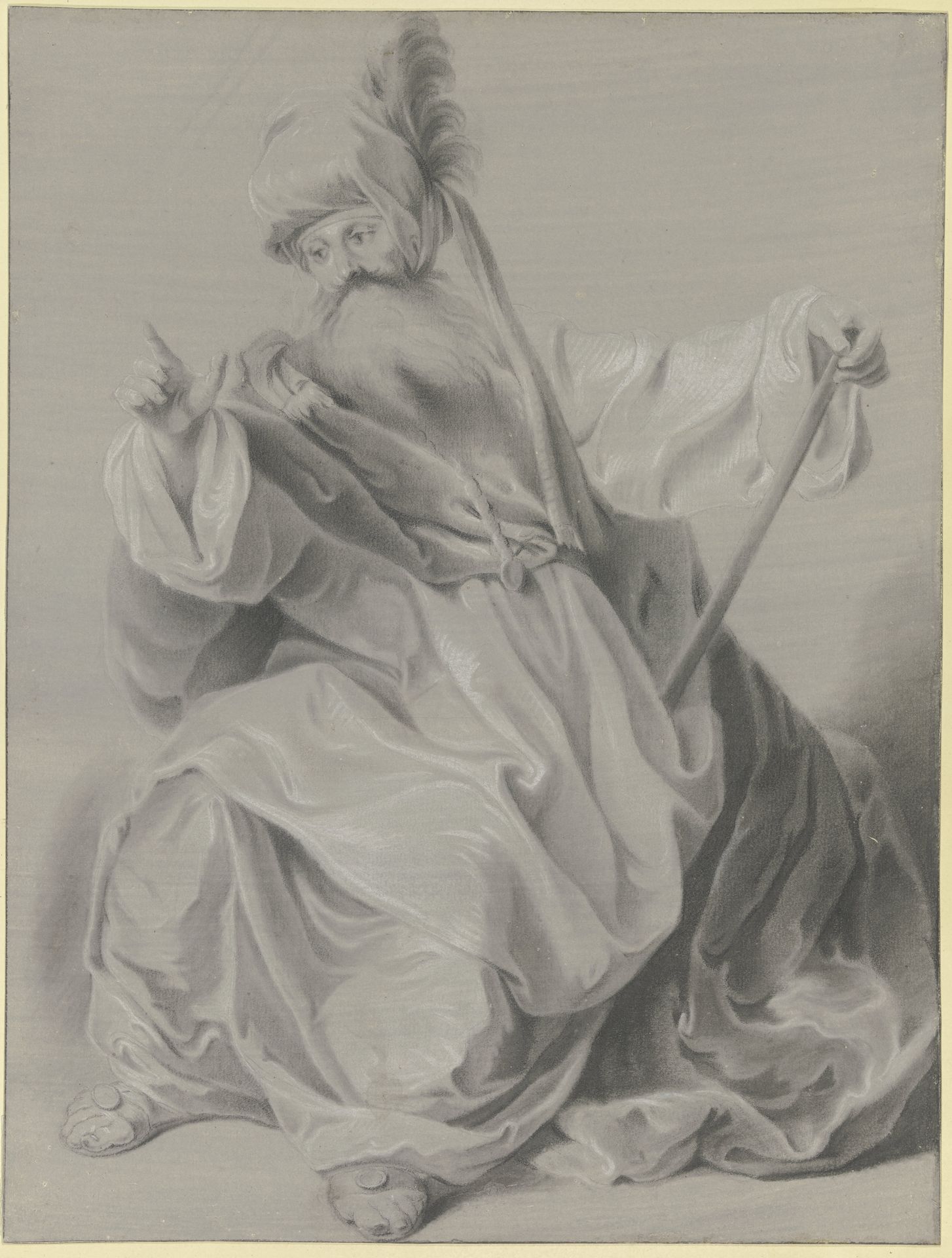 Gewandfigur mit einem Turban by Johann Georg Trautmann