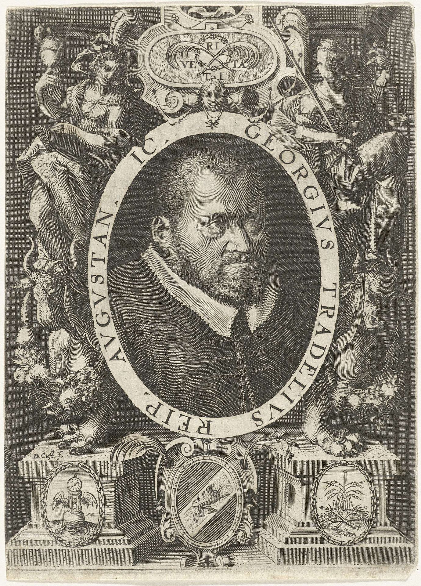 Portret van de jurist Georg Tradel by Dominicus Custos