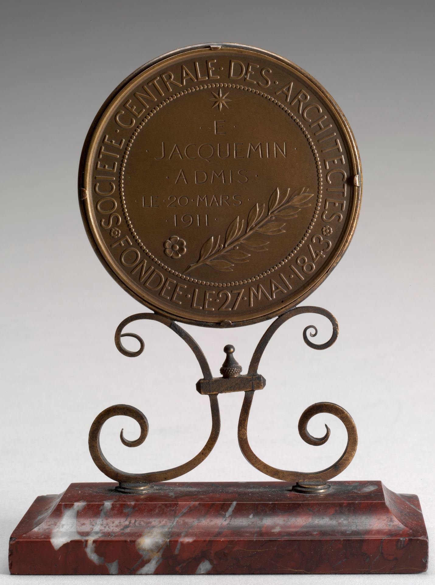 Inscription [reverse] by Eugène-André Oudiné