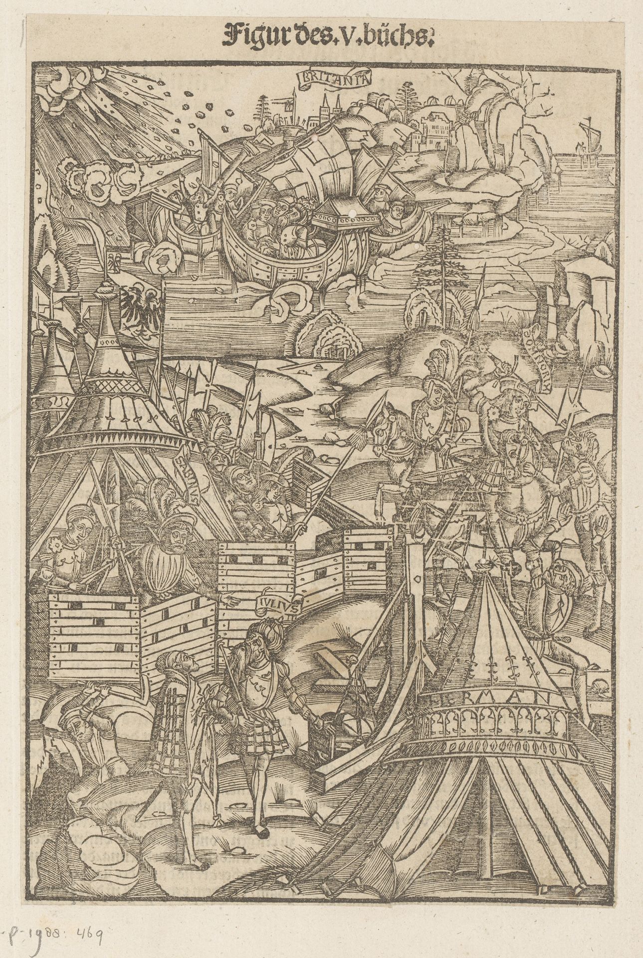 Veldslag van Julius Caesar tegen Galliërs by Anonymous