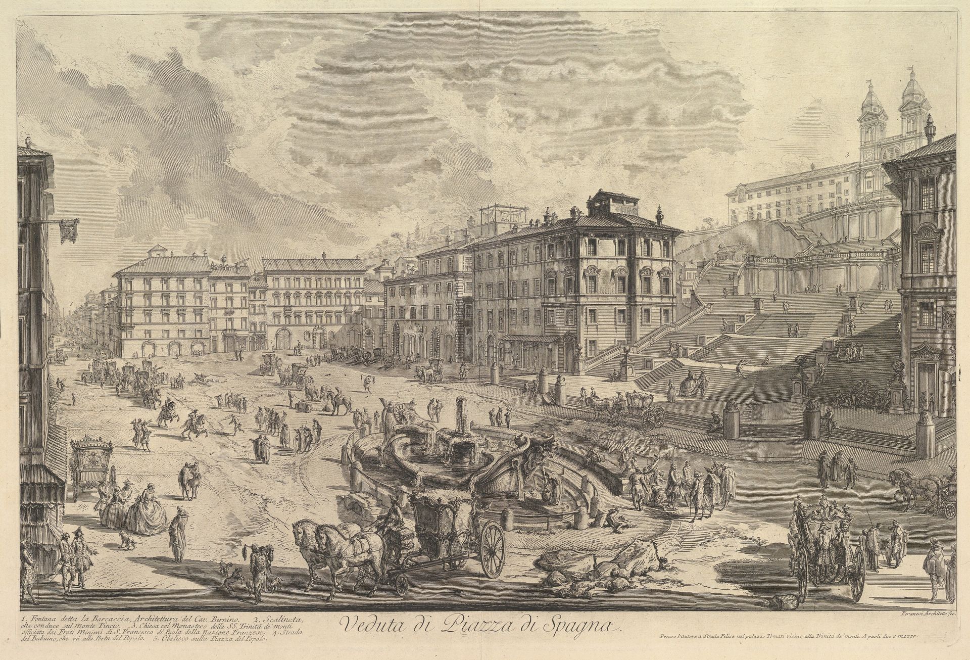 The Piazza di Spagna (Veduta di Piazza di Spagna) by Giovanni Battista Piranesi