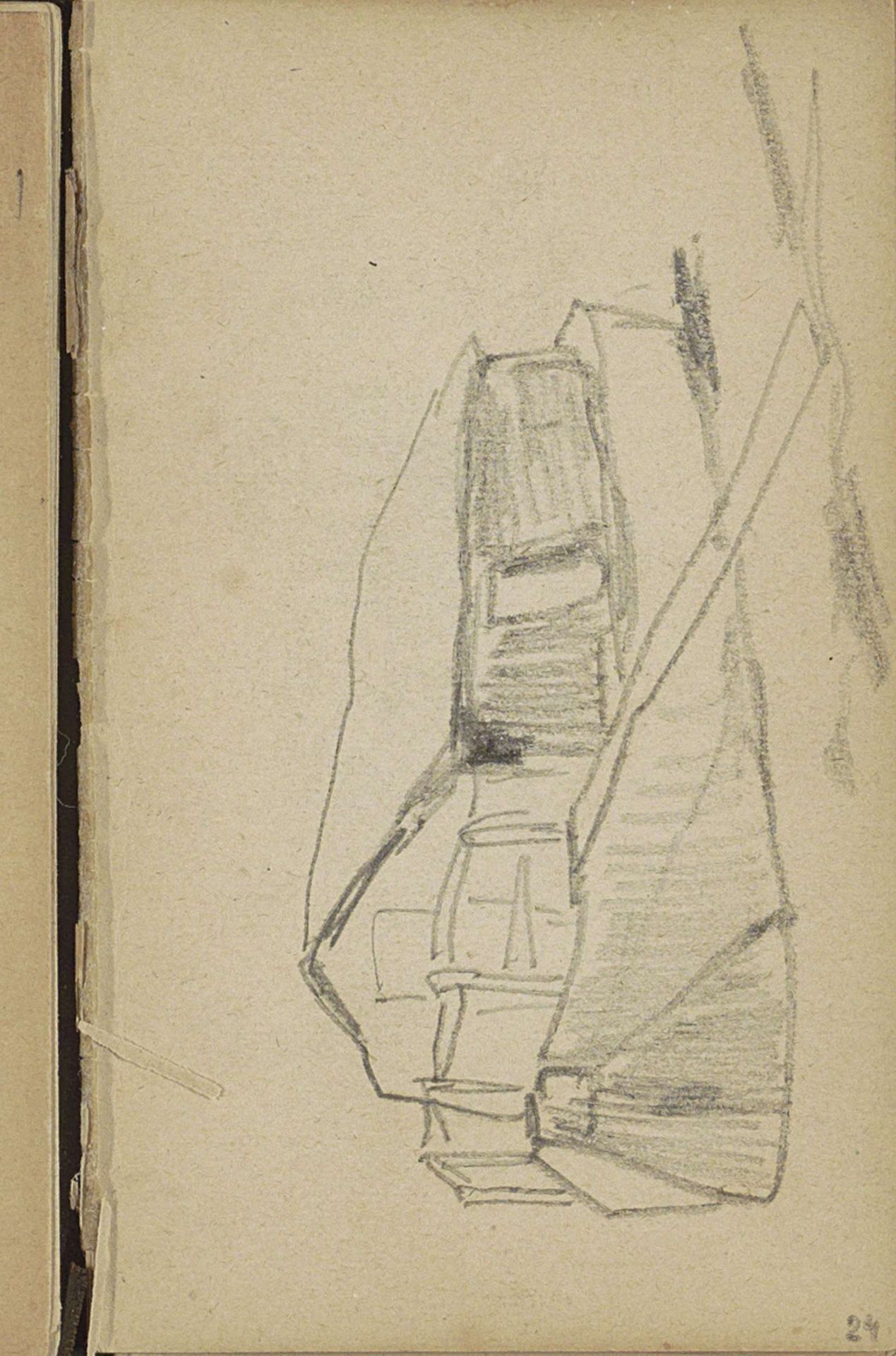 Boot met een kajuit by Johan Hendrik Weissenbruch