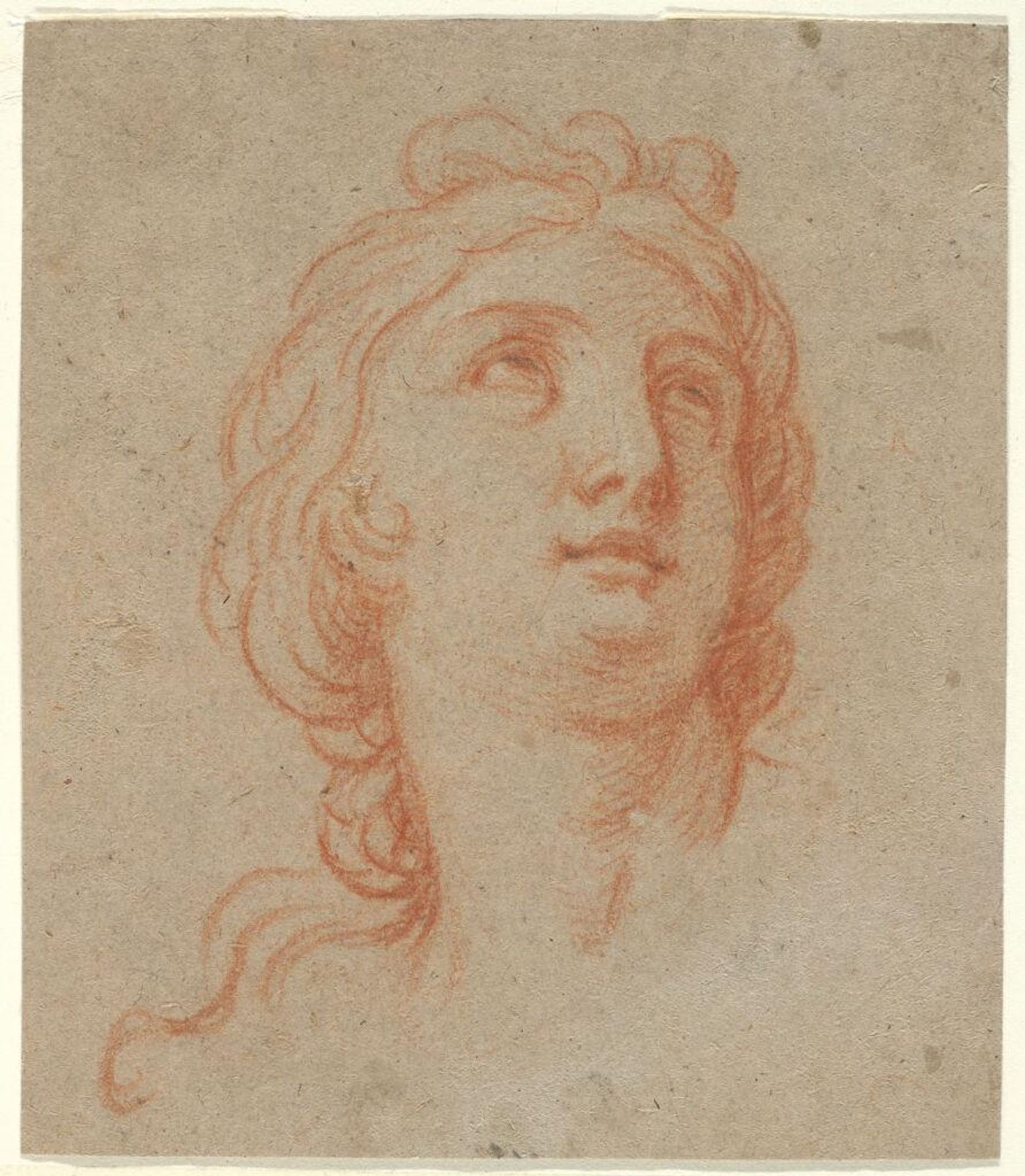 Head of a Woman; verso: Sketch by Attributed to Antoine Coypel