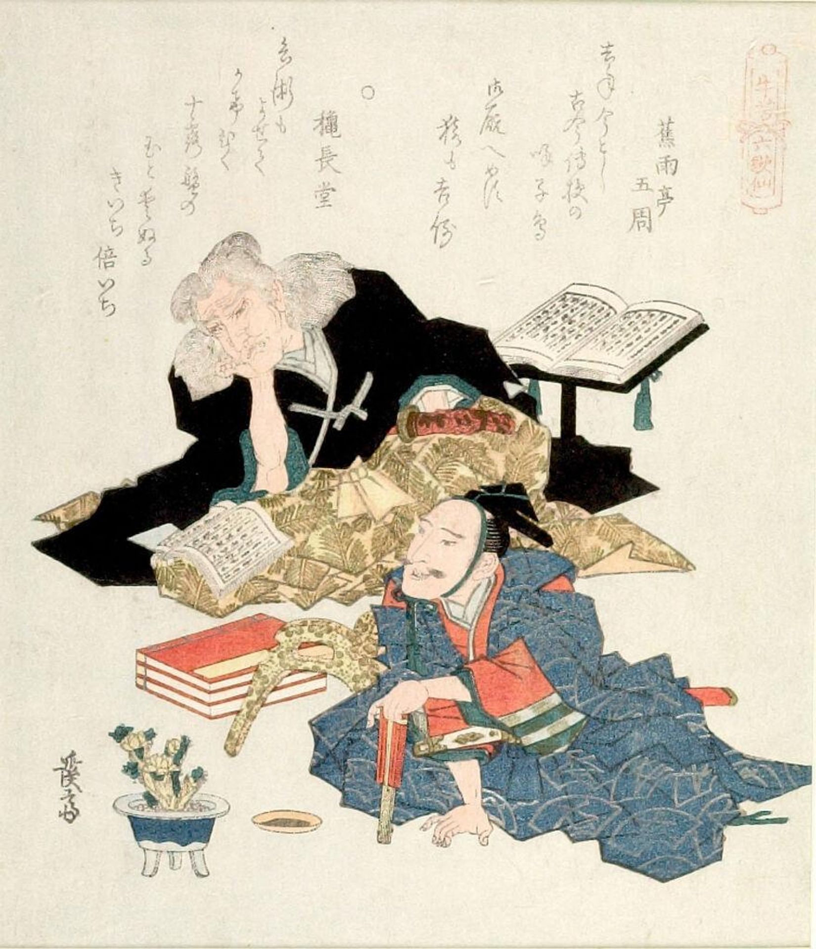 Two of the Six Immortal Poets by Keisai Eisen