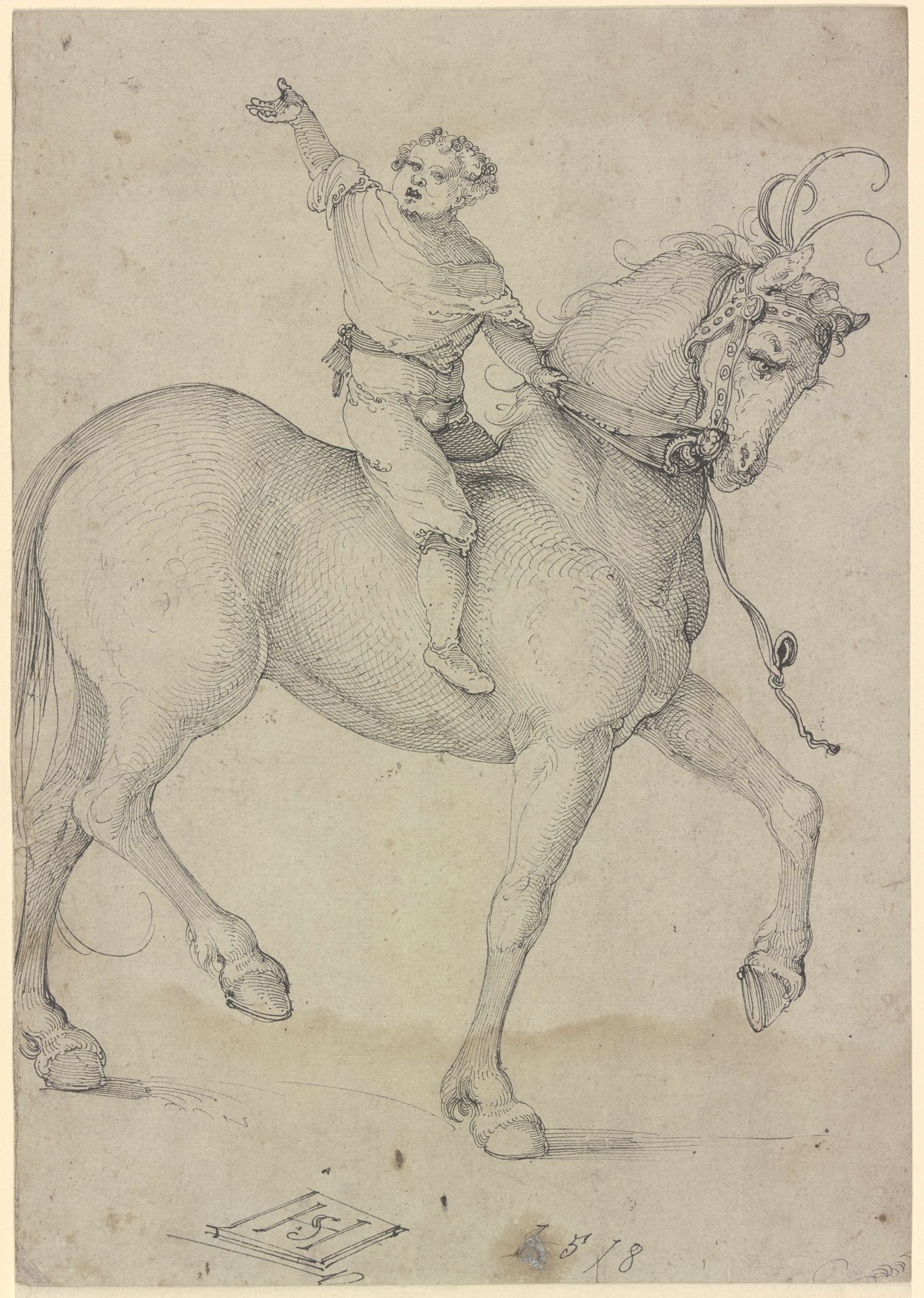 Boy on a high horse by Hans Schäufelein