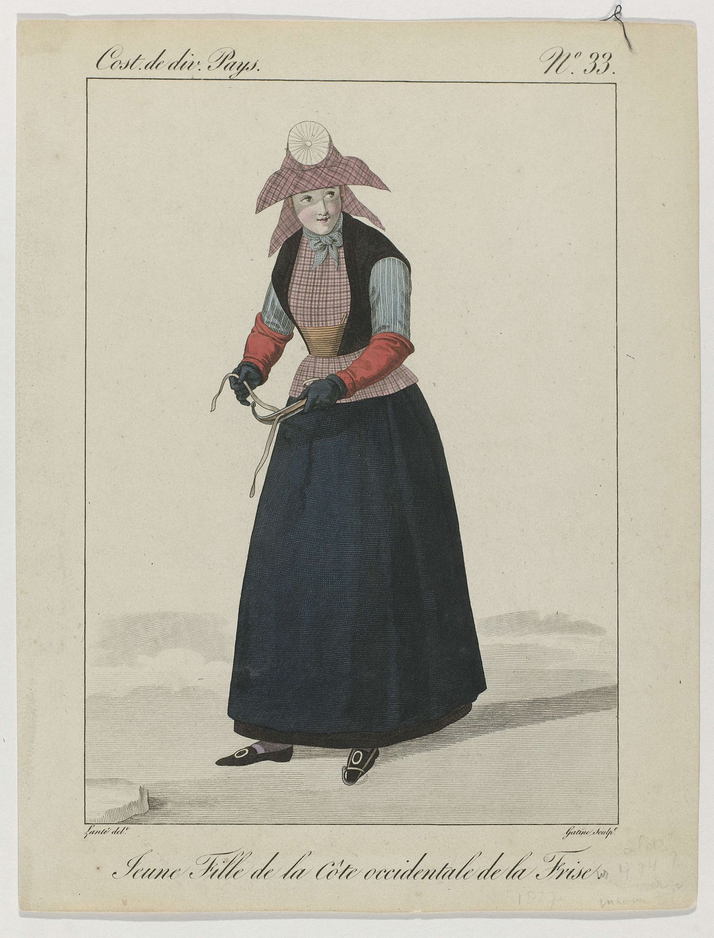 Costume de divers Pays, 1827, No. 33 : Jeune Fille de la Côt (...) by Georges Jacques Gatine