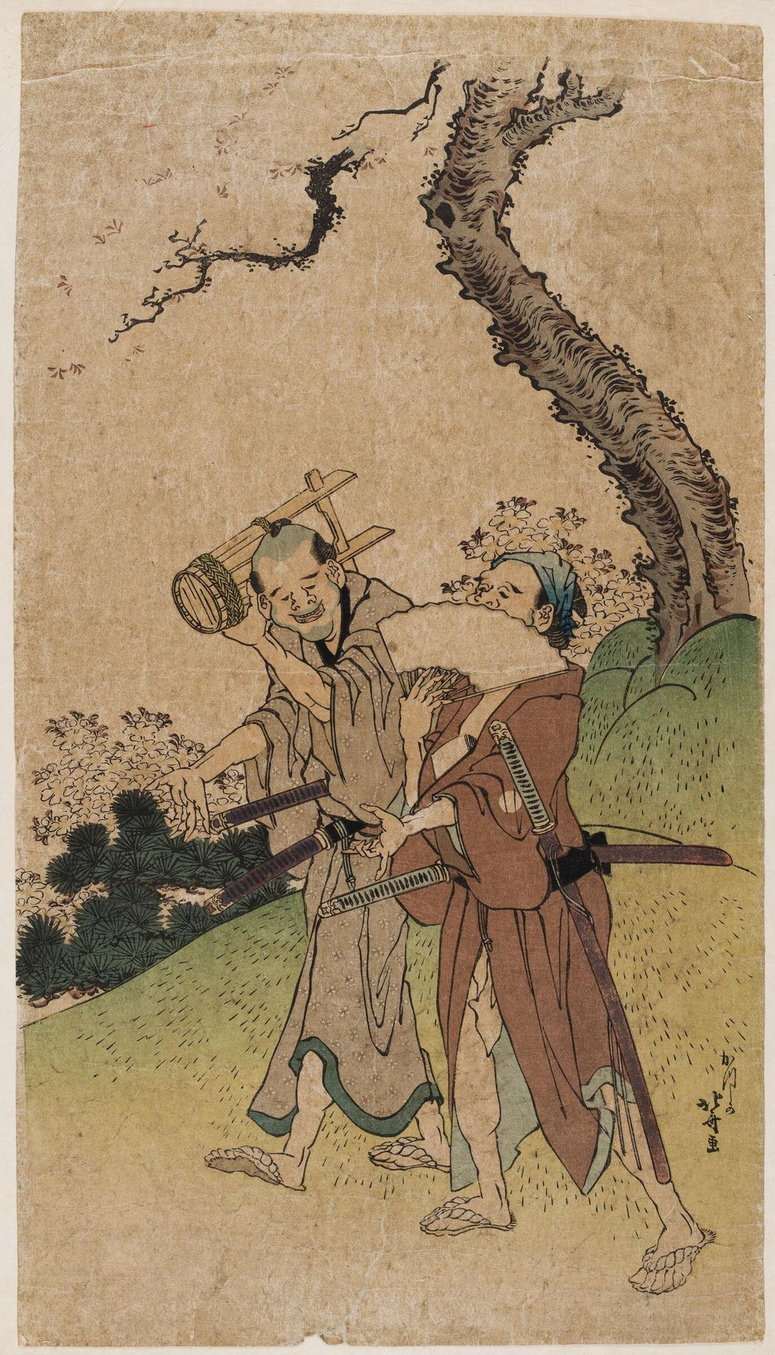 The Pleasures of Cherry Blossom Viewing by Katsushika Hokusai