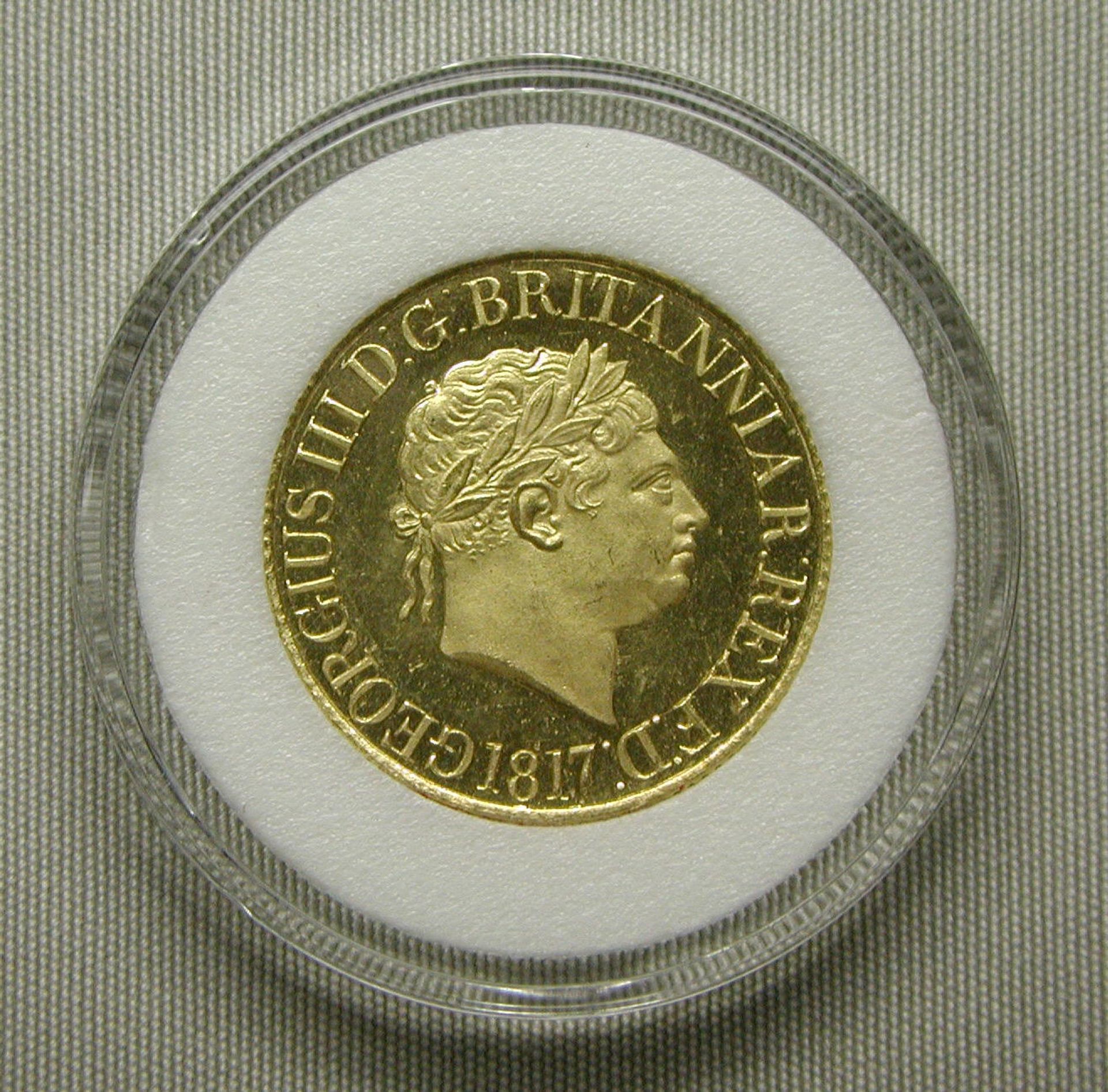Proof sovereign of George III by Benedetto Pistrucci