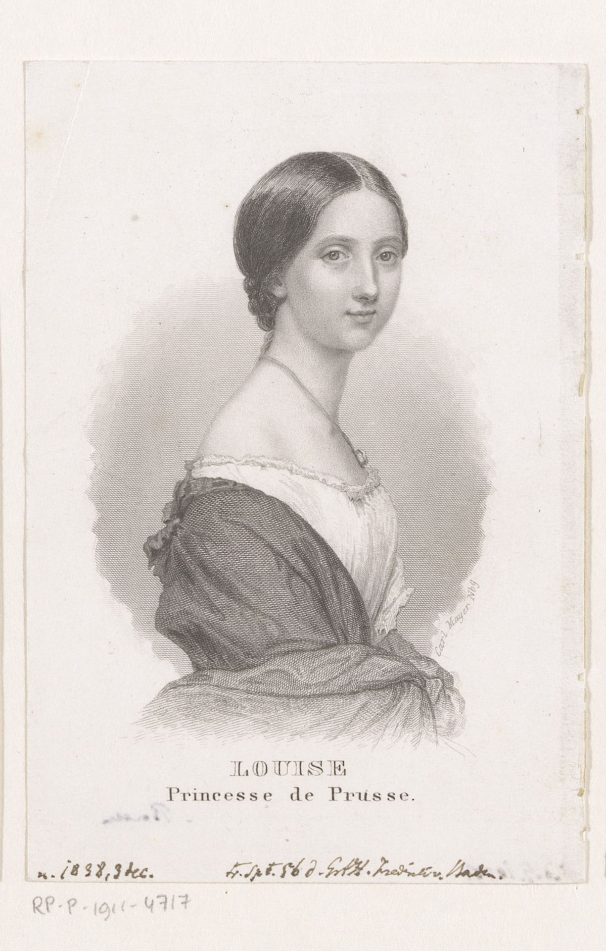Portret van Luise Prinzessin von Preußen by Carl Mayer
