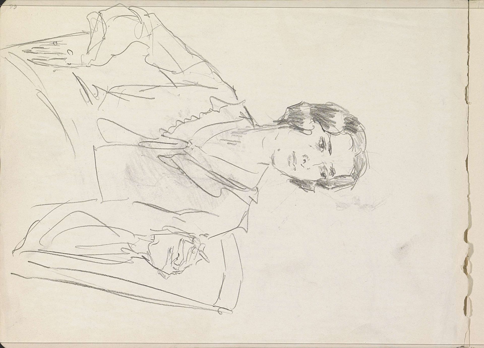 Zittende vrouw met sigaret by Isaac Israels