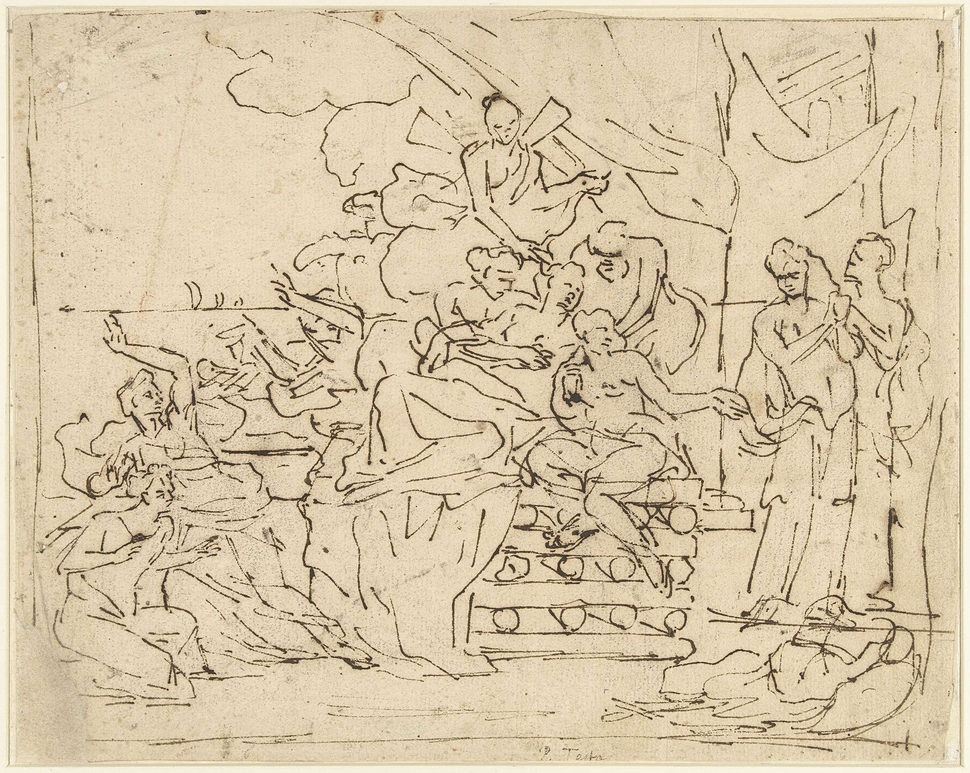De dood van Dido by Pietro Testa
