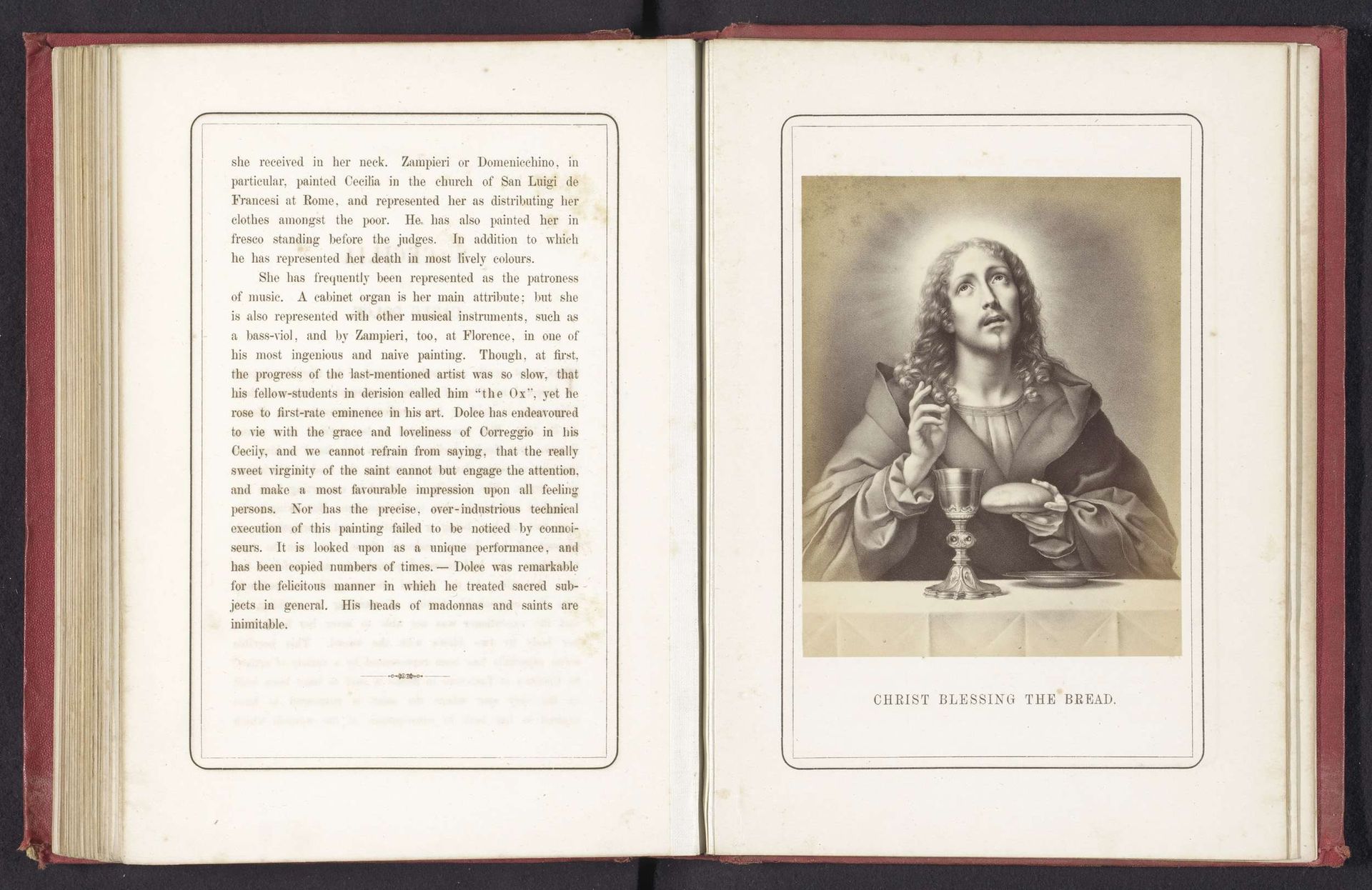 Fotoreproductie van een schilderij van Christus die het brood zegent door Carlo Dolci by Hanns Hanfstaengl