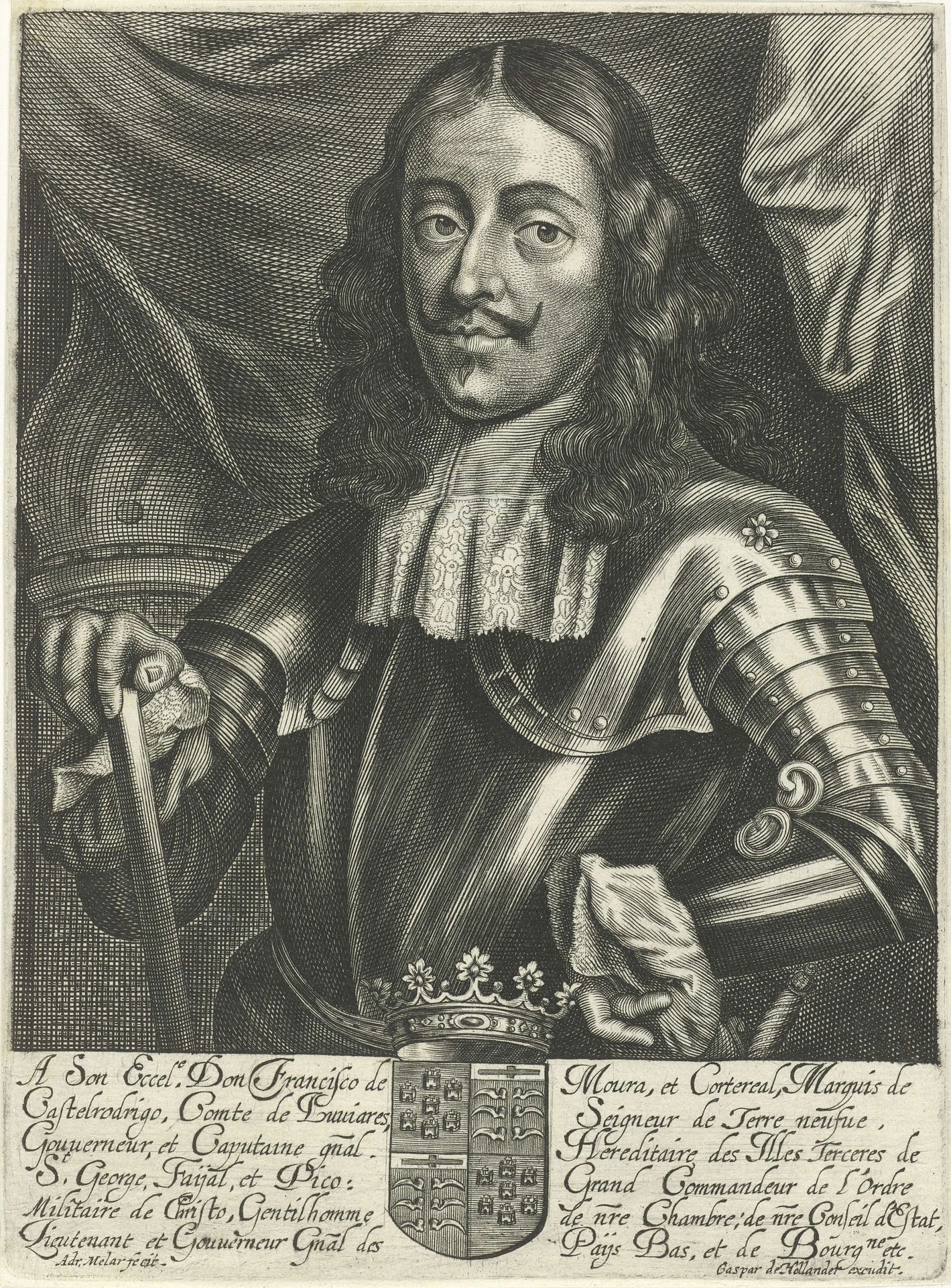 Portret van Francisco de Castel Rodrigo by Adriaen Millaert