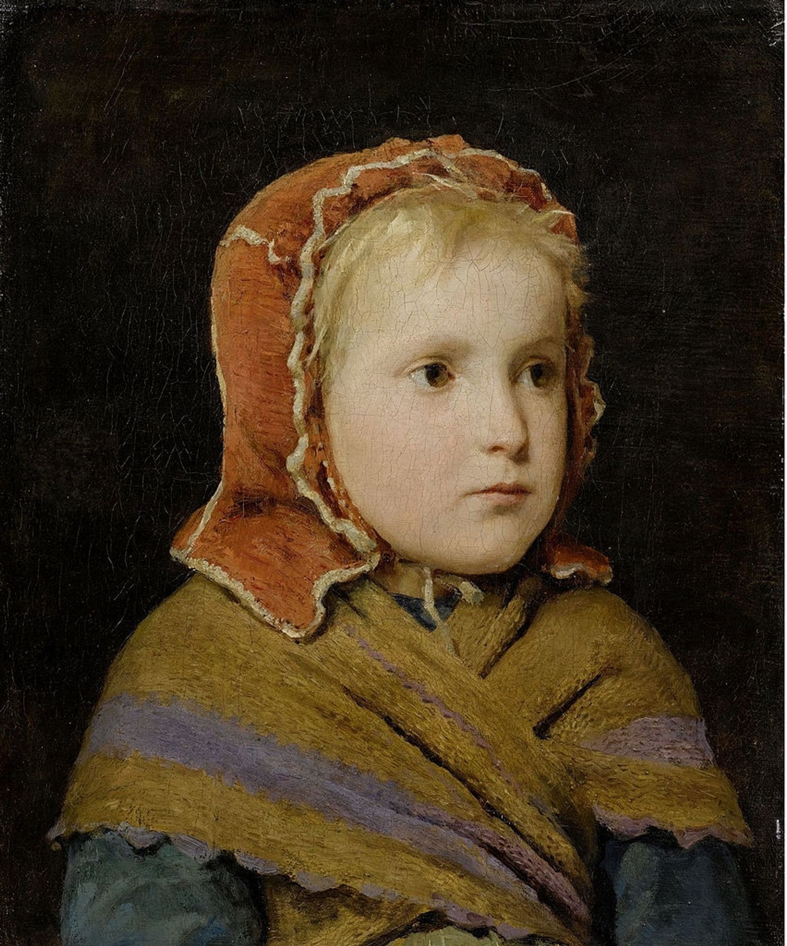 Girl with a red cap by Albrecht Anker