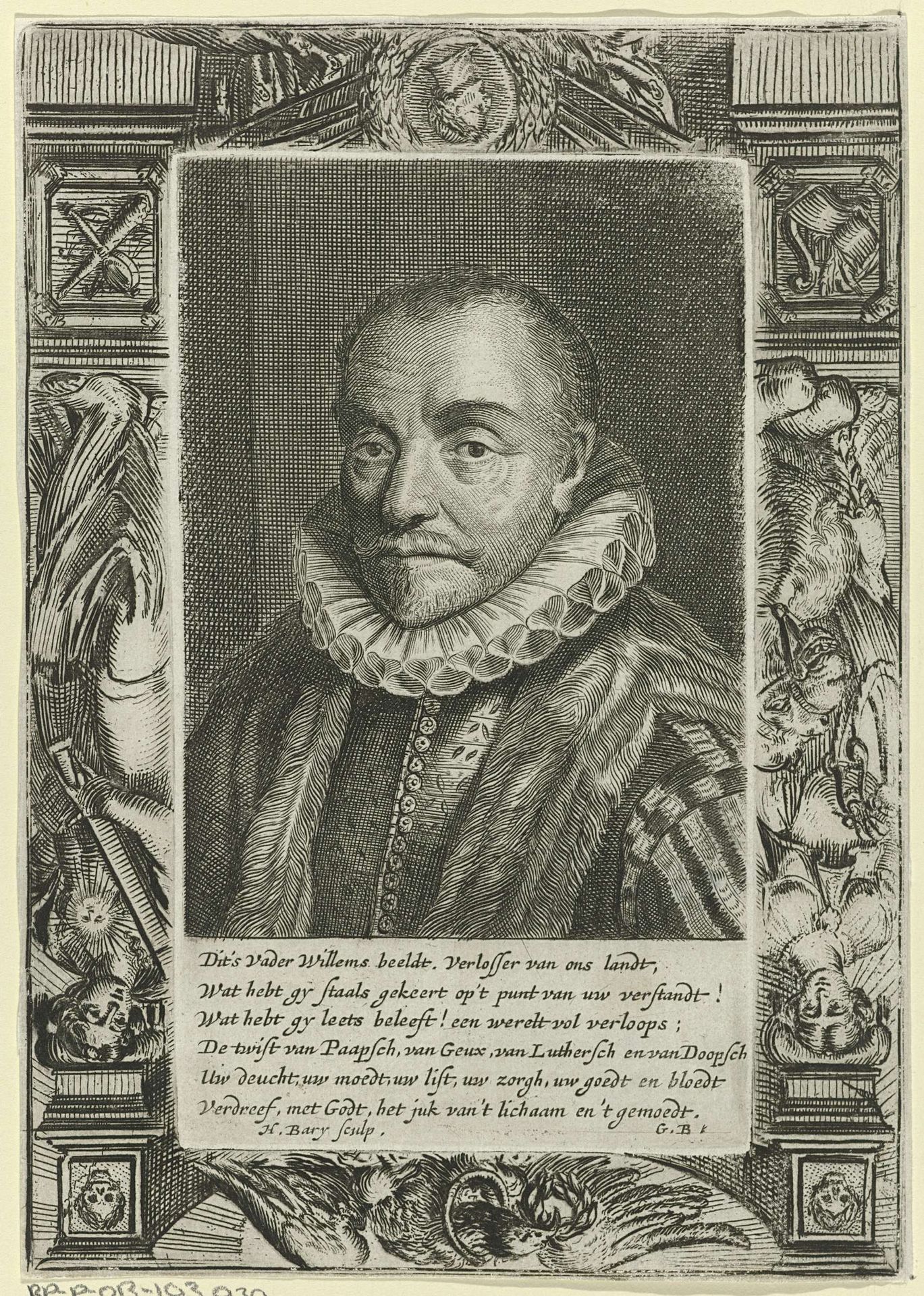 Portret van Willem I, prins van Oranje by Hendrik Bary