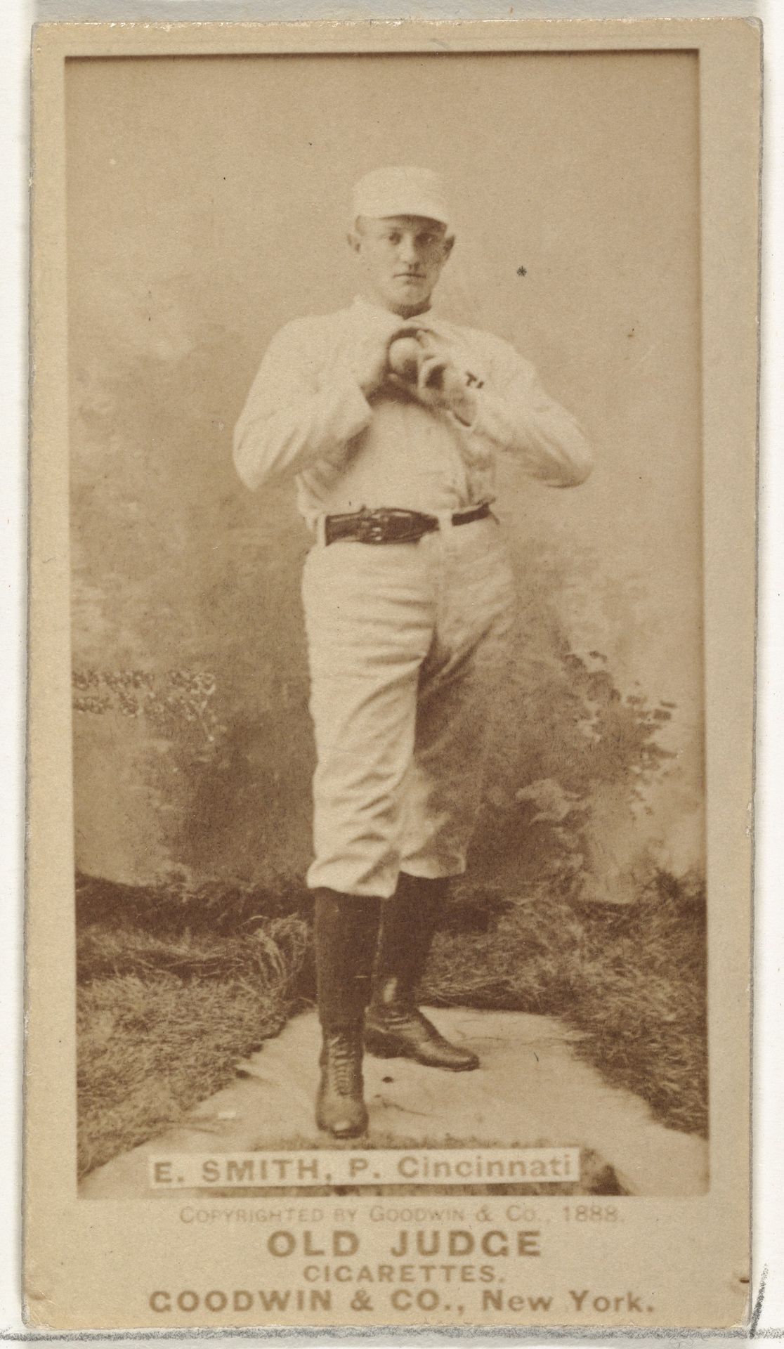 Elmer Ellsworth "Mike" Smith, Pitcher, Cincinnati, from the Old Judge series (N172) for Old Judge Cigarettes by Goodwin & Company