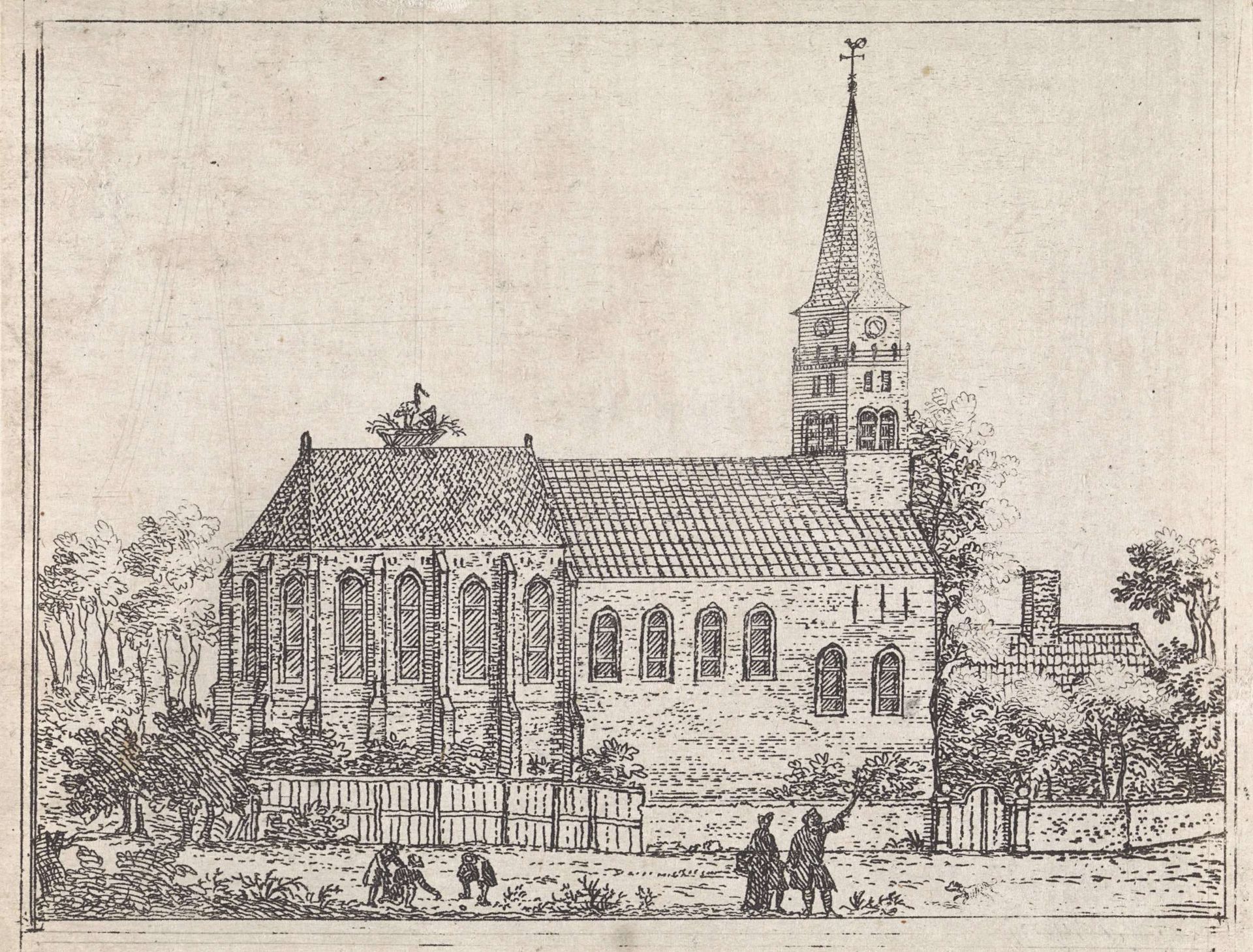 Dorpskerk te Hillegom by Abraham Zeeman