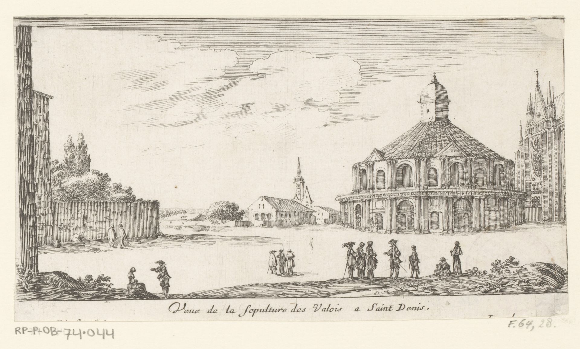 Gezicht op het mausoleum van Valois by Israel Silvestre