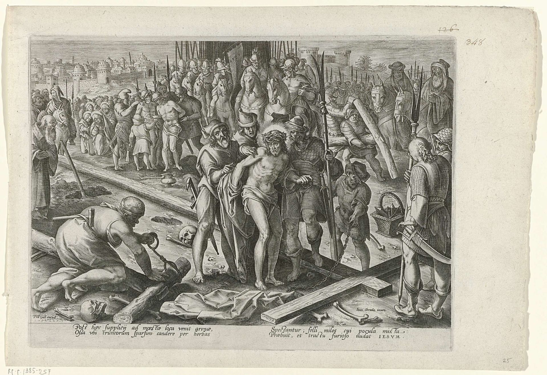 Christus ontdaan van zijn kledij by Philips Galle