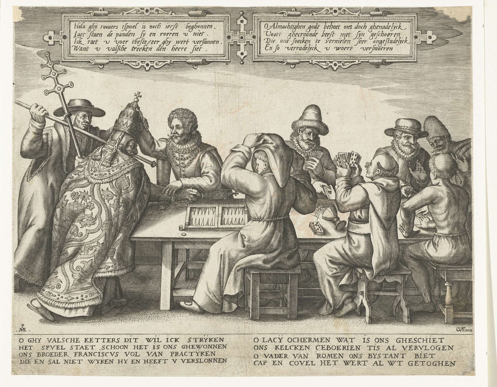 Het spel tegen de monniken, ca. 1570 by Pieter van der Heyden