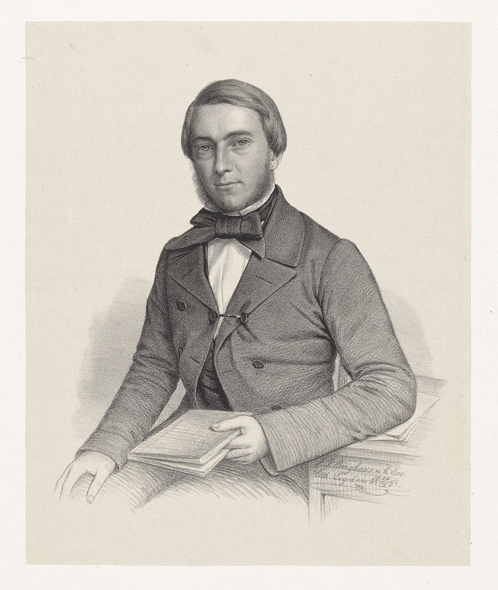 Portret van I.Z. Herman by Johann Peter Berghaus