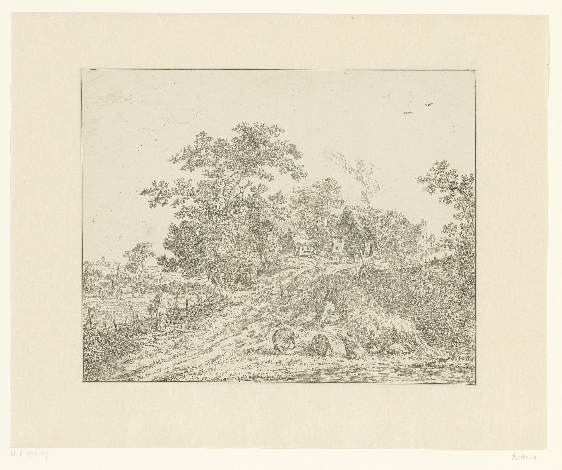 Landschap met zwijnenhoeder by Johann Christian Reinhart