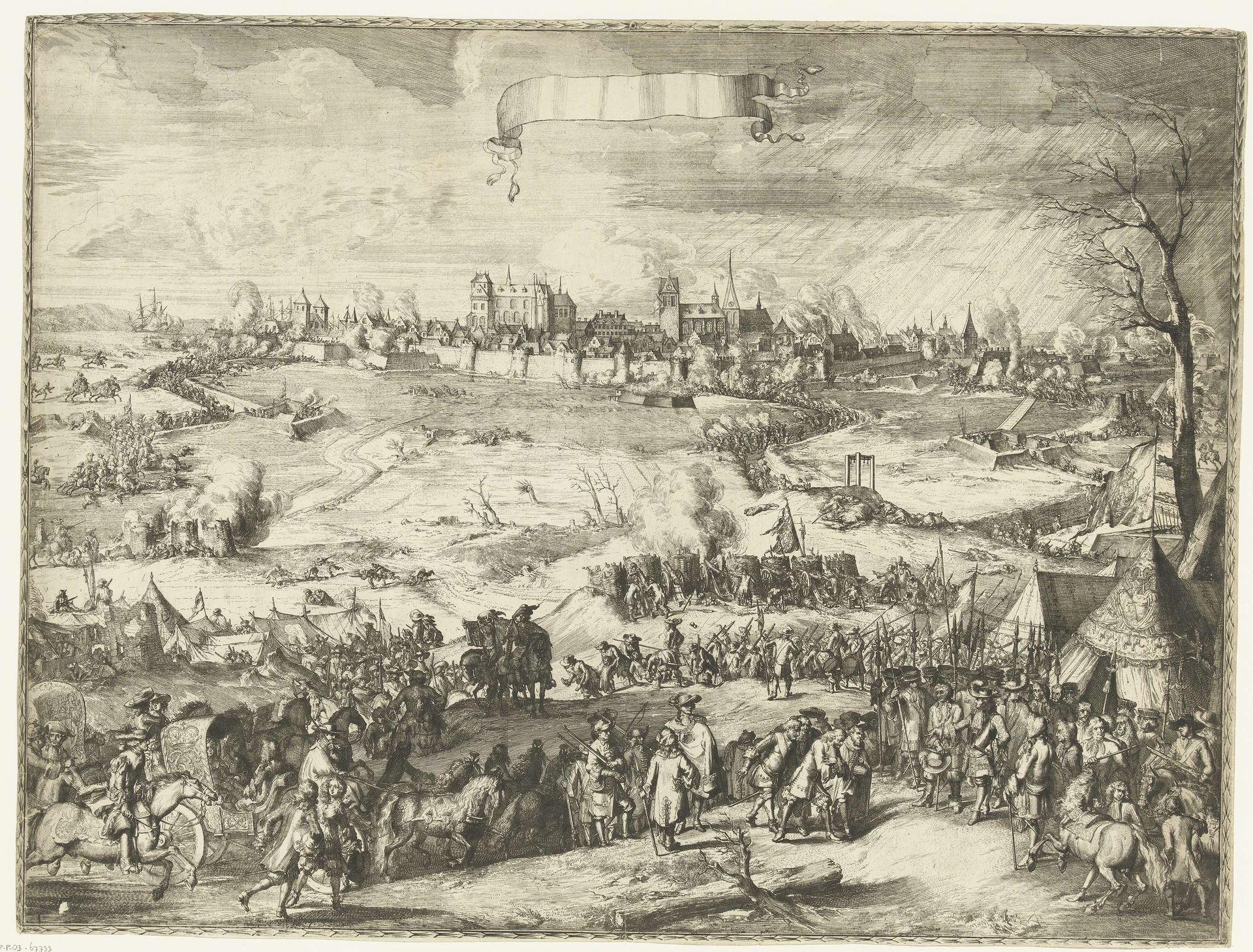 Belegering en verovering van Wismar door het Deense leger, 1675 by Romeyn de Hooghe