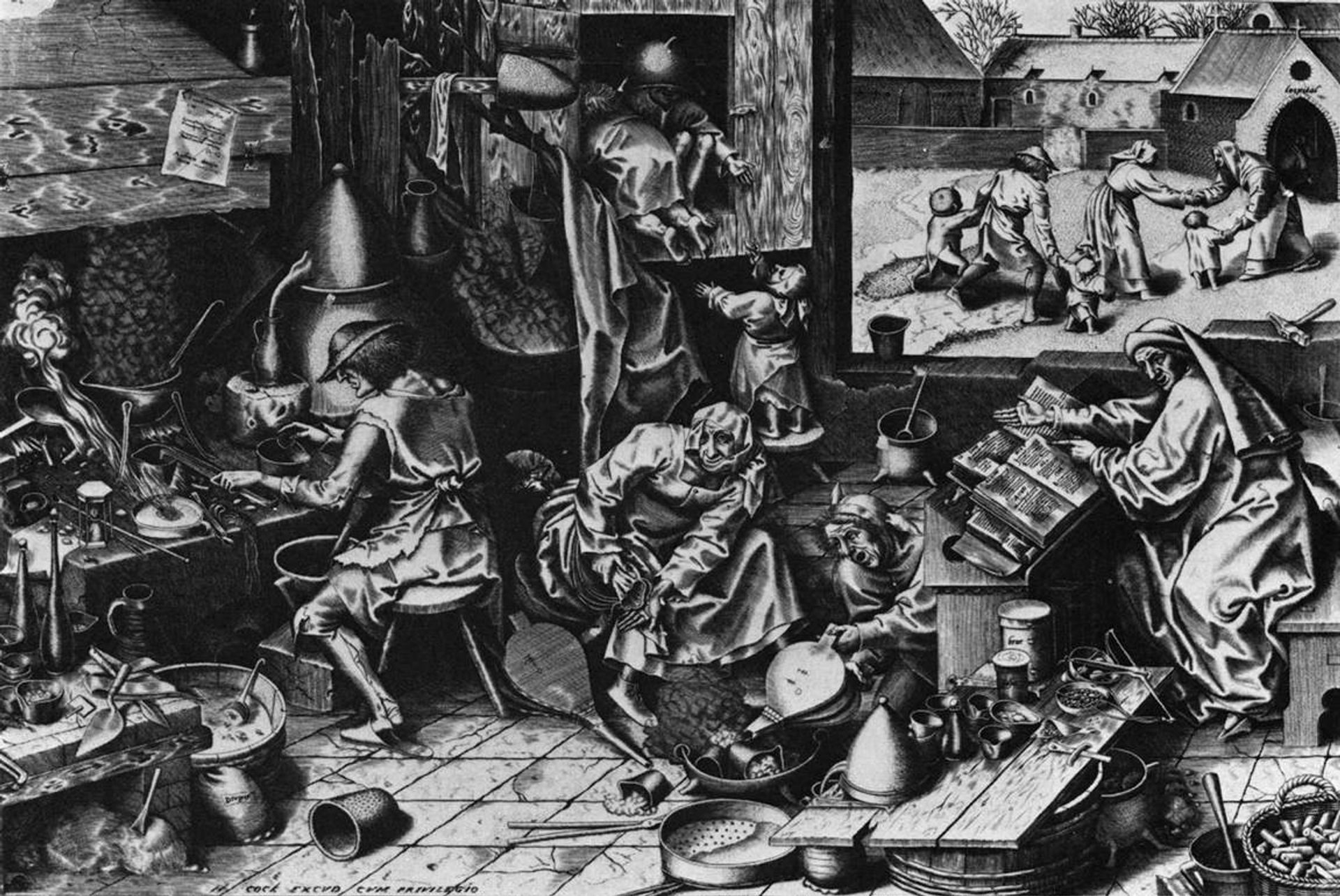 The Alchemist by Pieter Bruegel the Elder