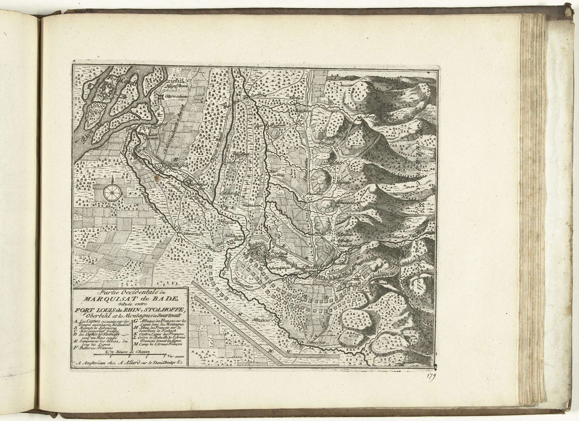 Kaart van het westen van markizaat Baden, 1726 by Abraham Allard
