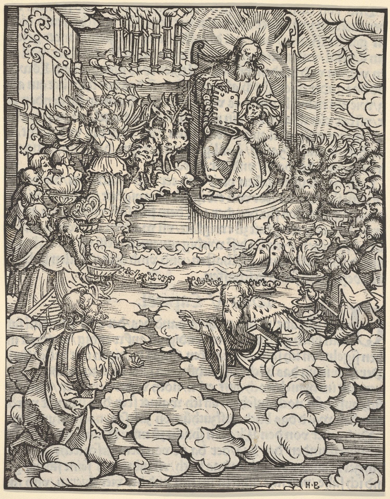 The Lord on the Throne Surrounded by Four Evangelists, from The Apocalypse by Hans Burgkmair