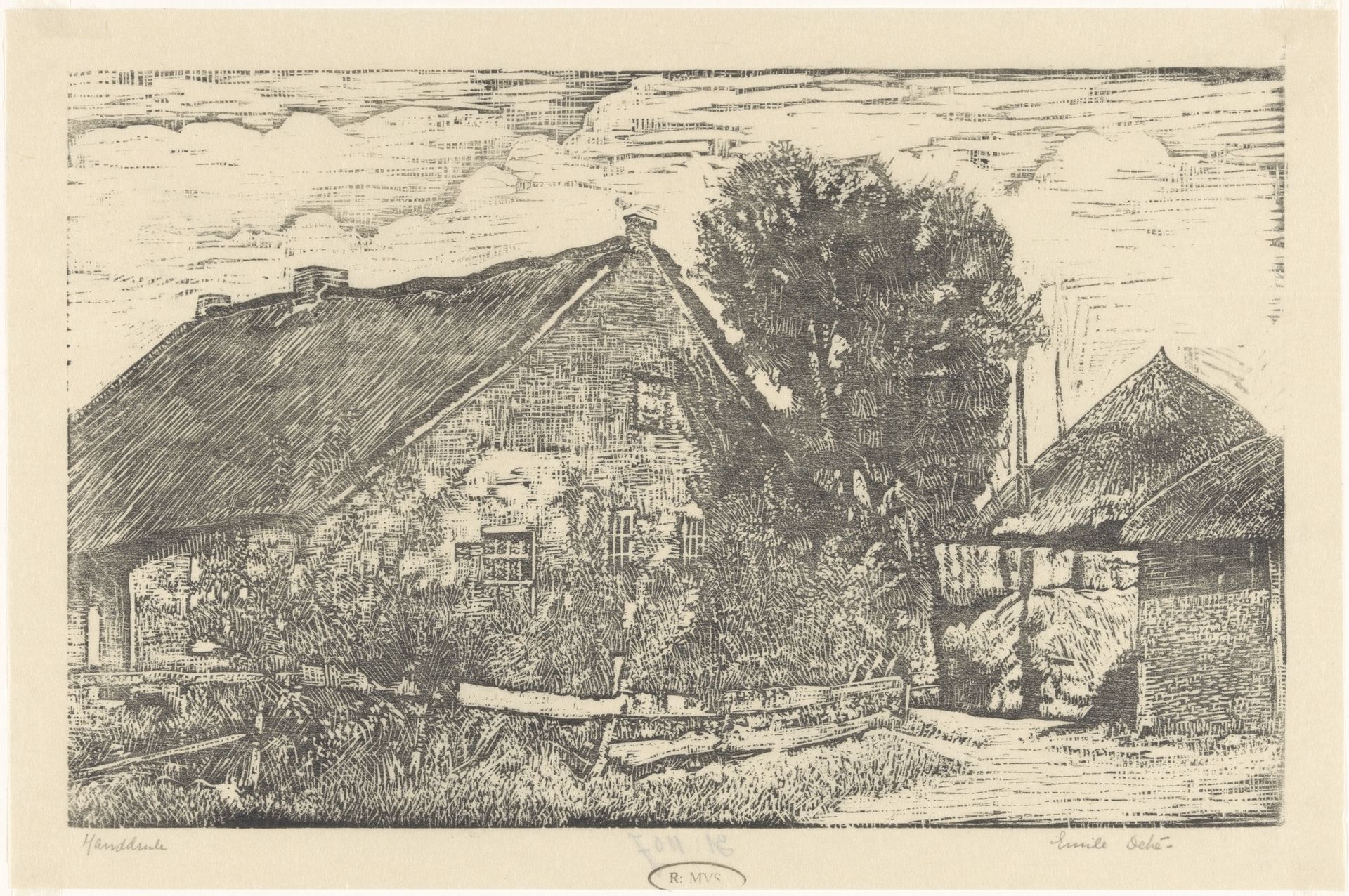 Boerderij met hooischuur by Emilius Wilhelmus Dehé