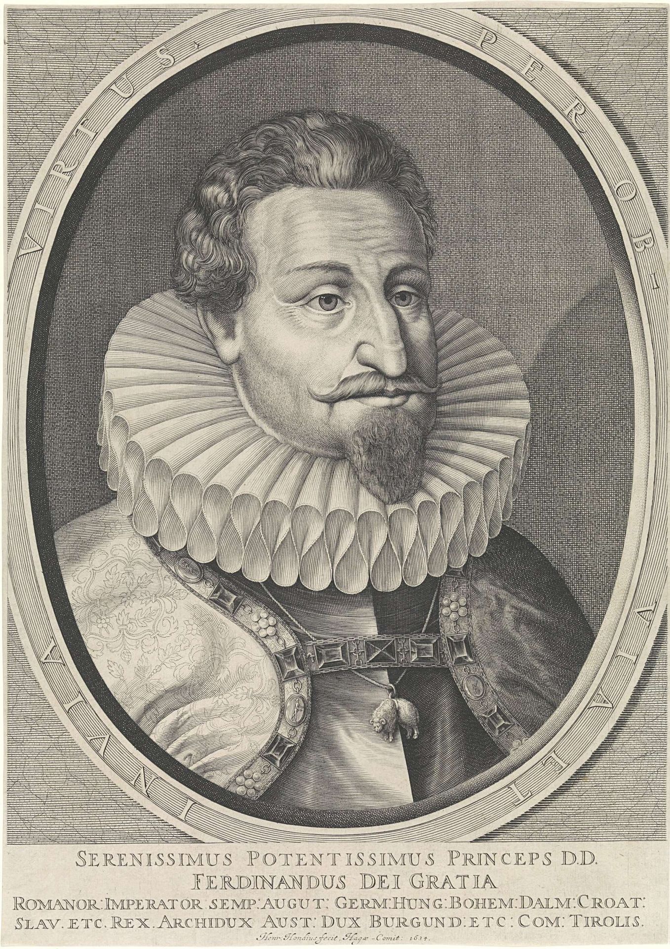 Portret van Ferdinand I van Habsburg, Duits keizer by Hendrick Hondius I
