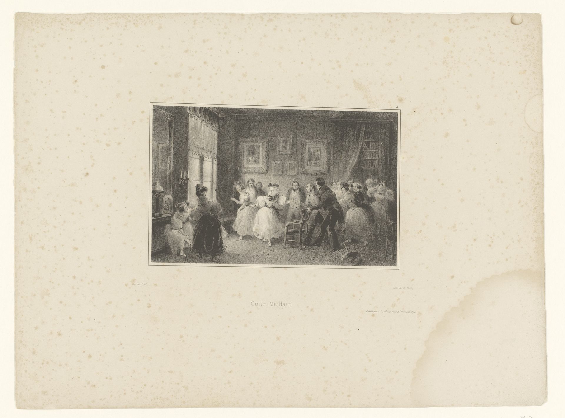 Gezelschap speelt een spel met blinddoek by Jean-Baptiste Madou