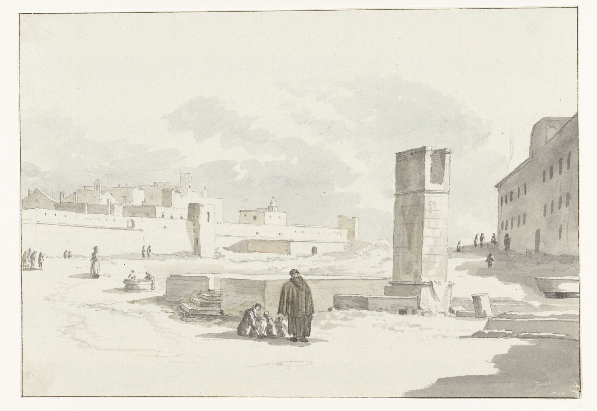 Stadsgezicht in Giovenazzo by Louis Ducros
