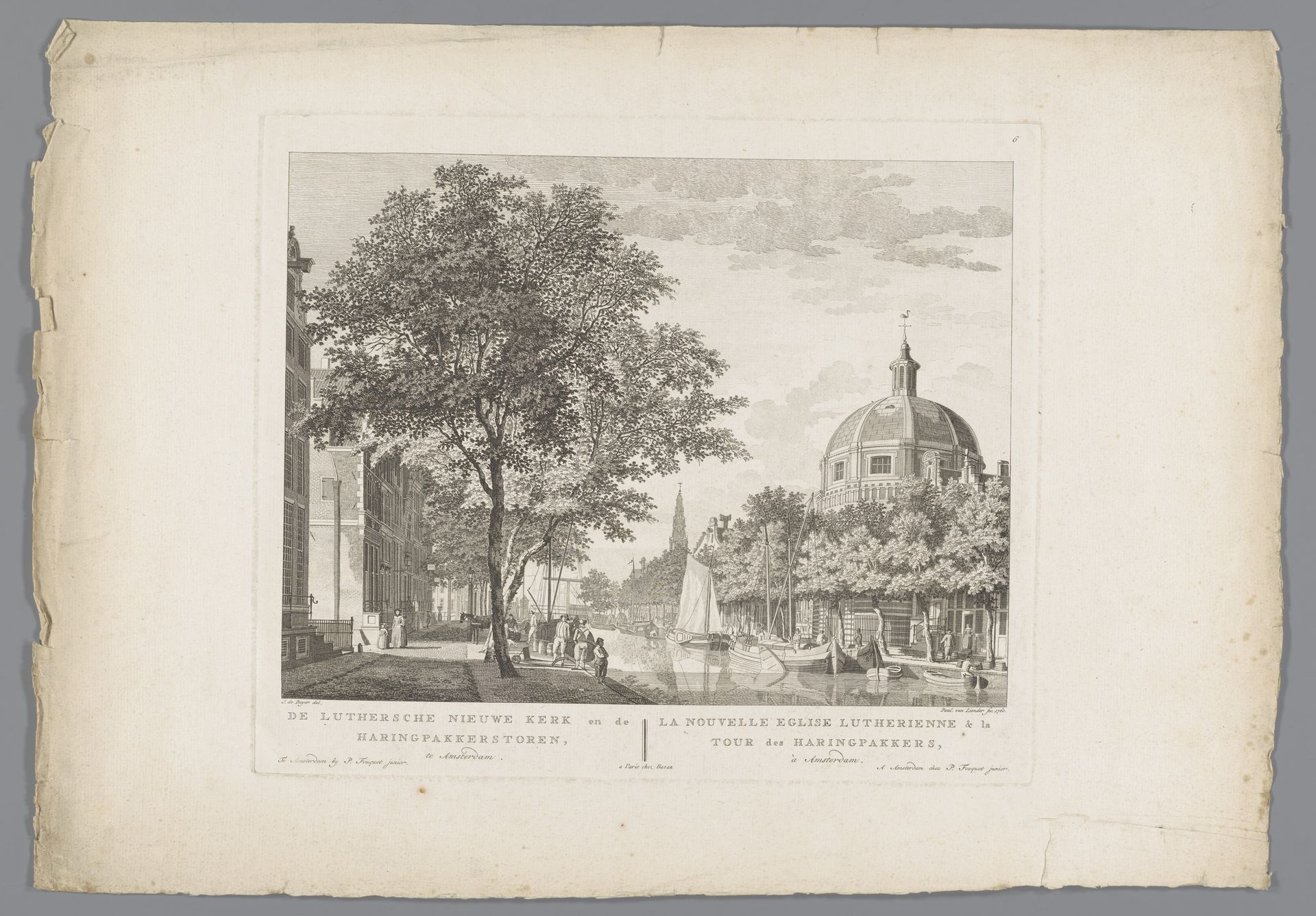 Ronde Lutherse kerk en de Haringpakkerstoren te Amsterdam by Paulus van Liender