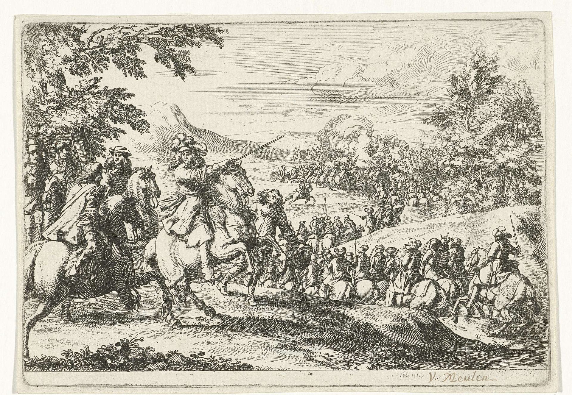 Optrekkende cavalerie by Jan van Huchtenburg
