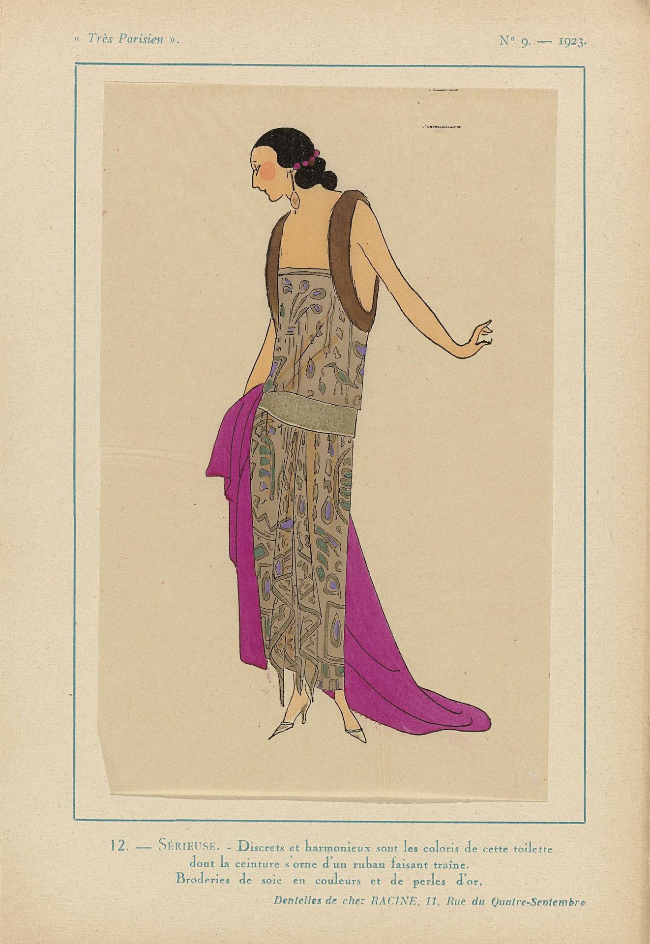 Très Parisien, 1923, No 9 : 12. - SERIEUSE. - Discrets et harmonieux... by Anonymous