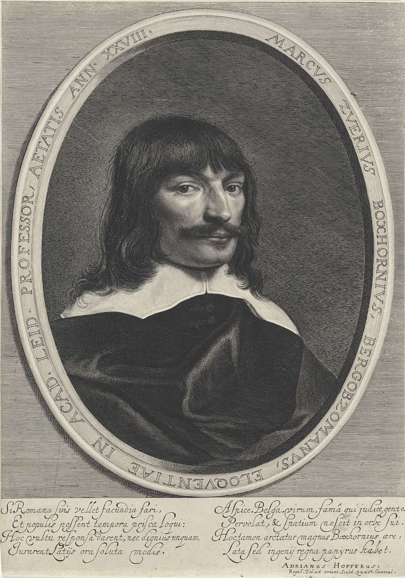 Portret van Marcus Zuerius Boxhorn by Jonas Suyderhoef