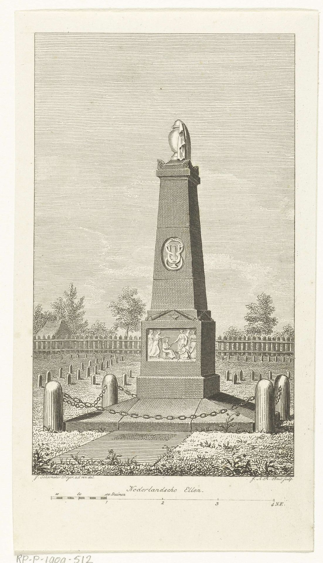 Grafmonument voor auteur Rhijnvis Feith op begraafplaats te Zwolle by Johannes Alexander Rudolf Best