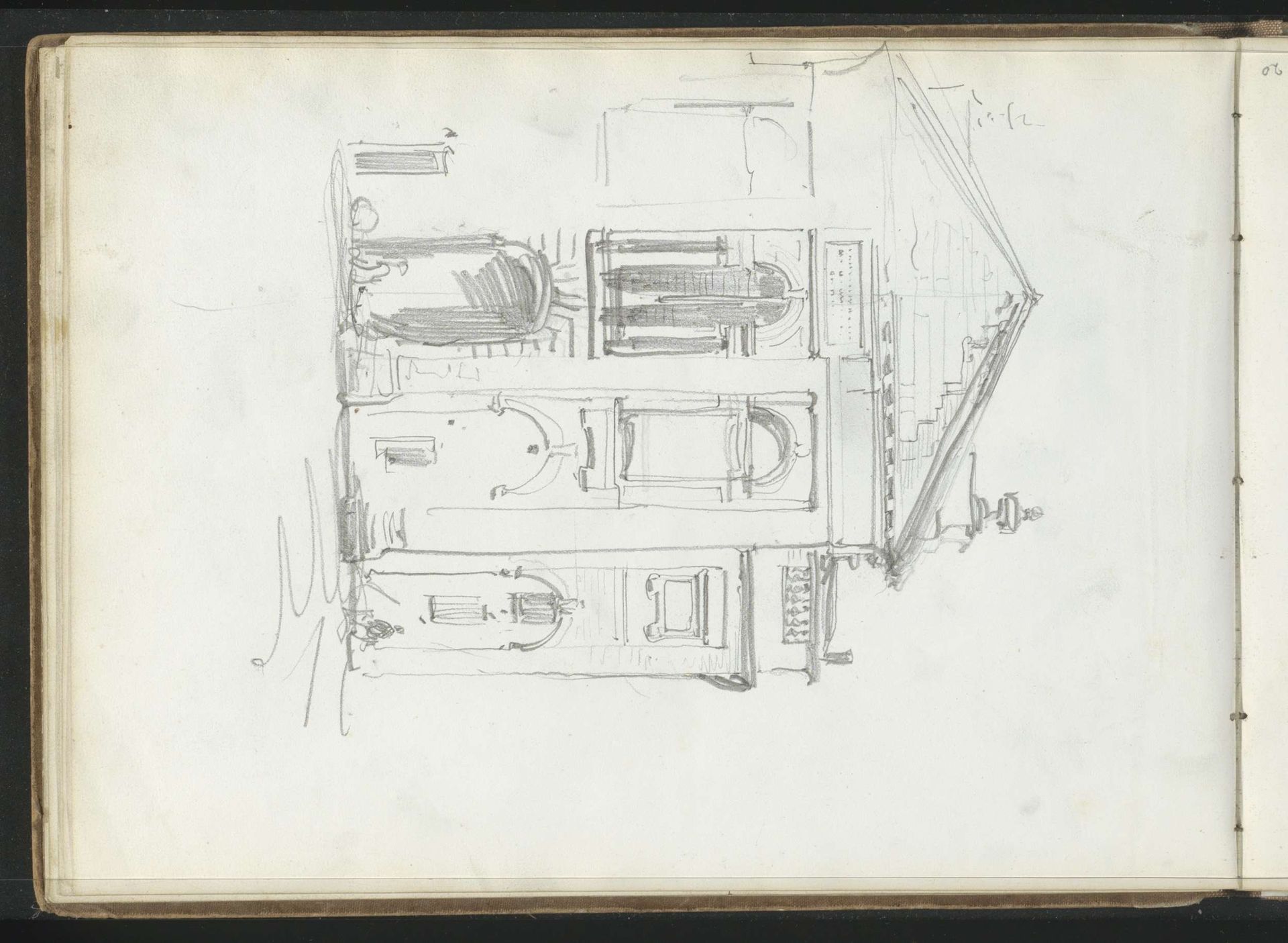 Vooraanzicht van een gebouw met twee verdiepingen by Johannes Bosboom