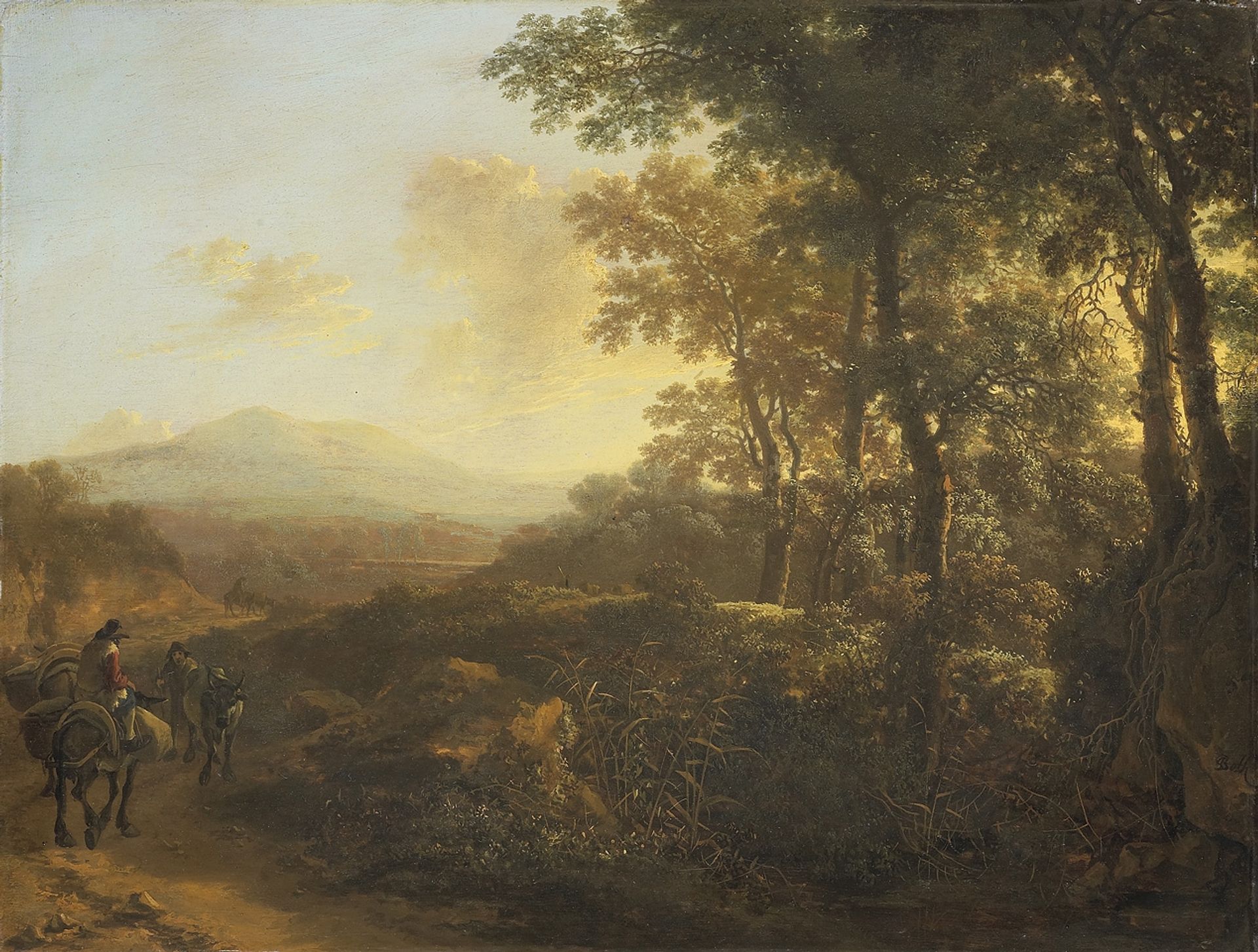 Italian Landscape with Mule Driver by Jan Dirksz Both