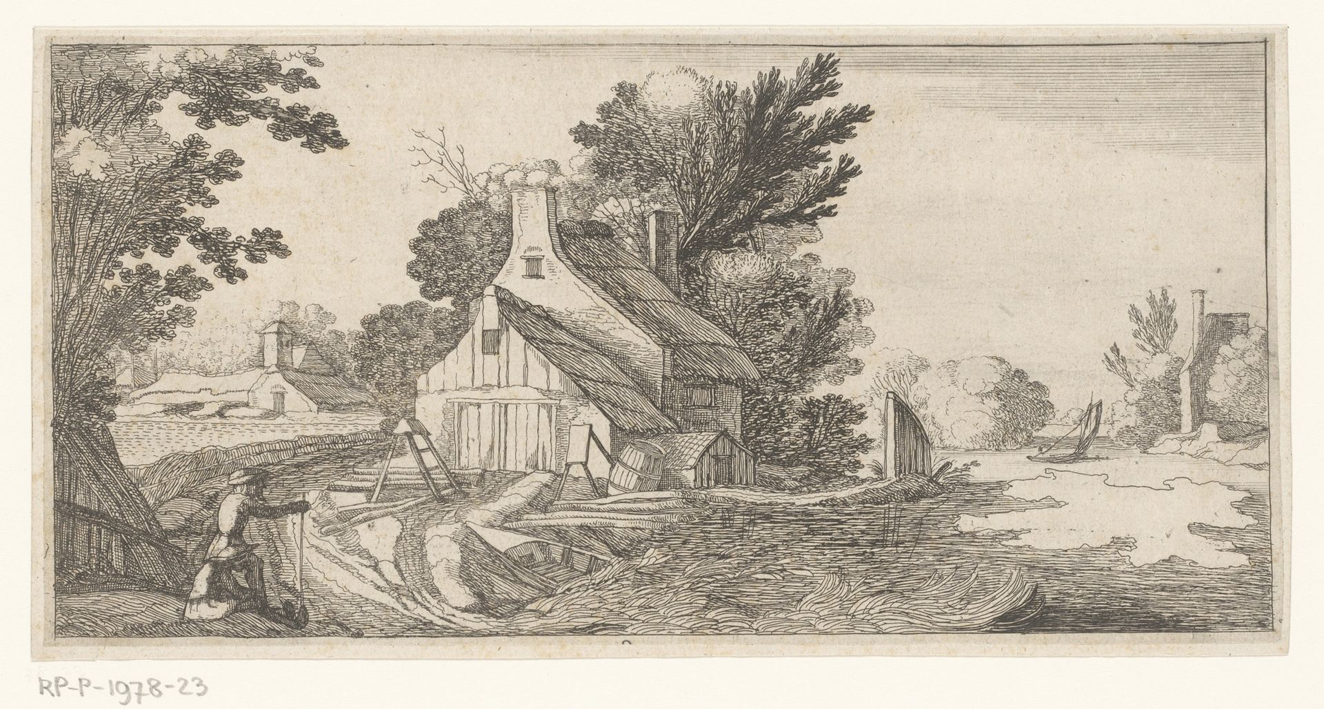 Landschap met boerenhoeve by Claude Savary