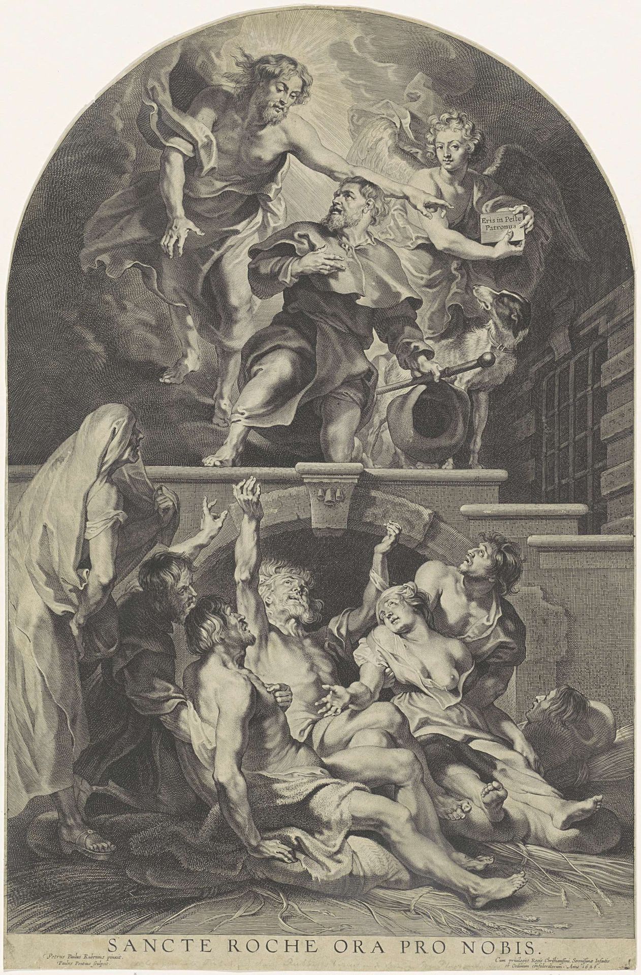 H. Rochus wordt door Christus aangesteld tot patroon van de pestlijders by Paulus Pontius