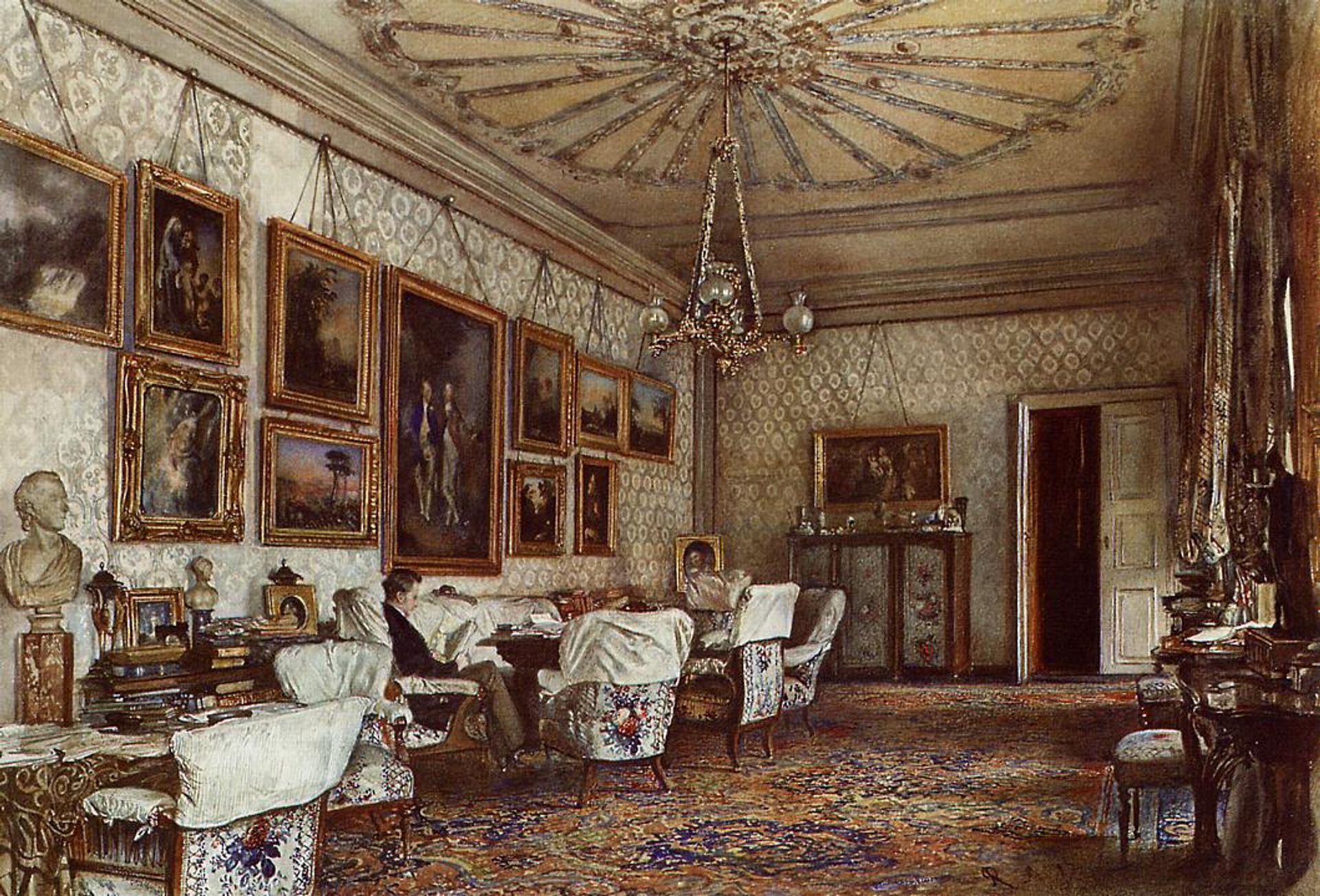Salon in the Apartment of Count Lanckoroński in Vienna by Rudolf von Alt