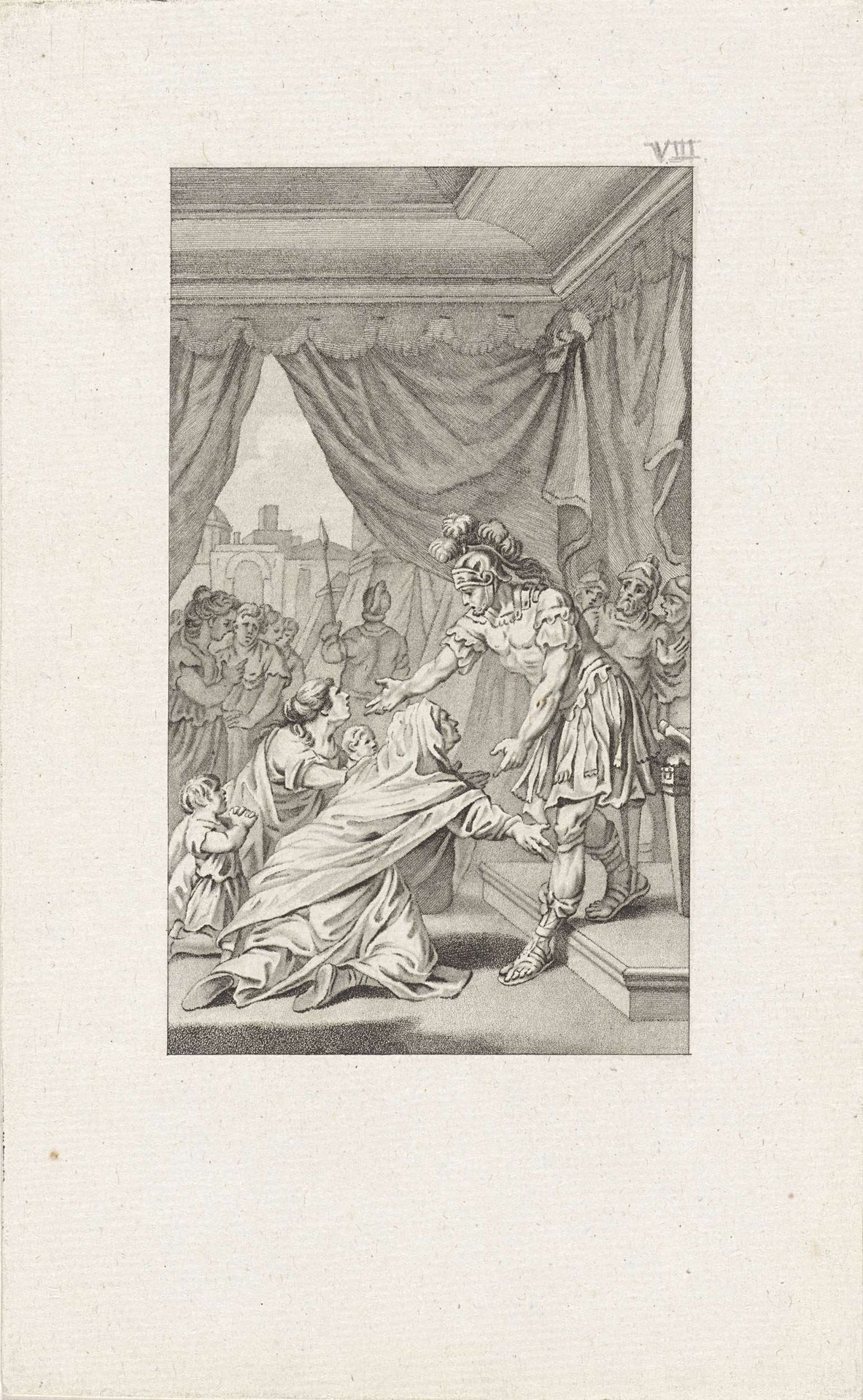 Veturia en Volumnia voor Coriolanus by Ludwig Gottlieb Portman