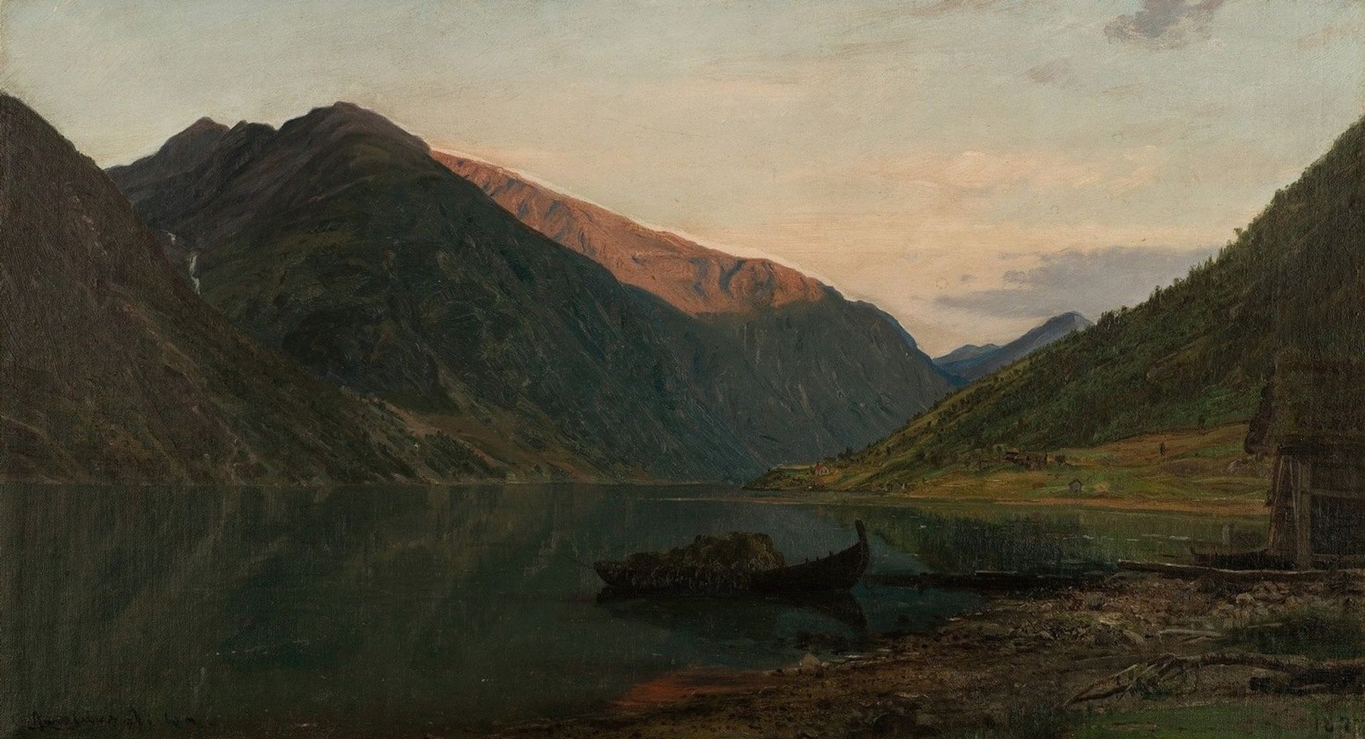 Aftenstemning, Fjærland by Amaldus Nielsen